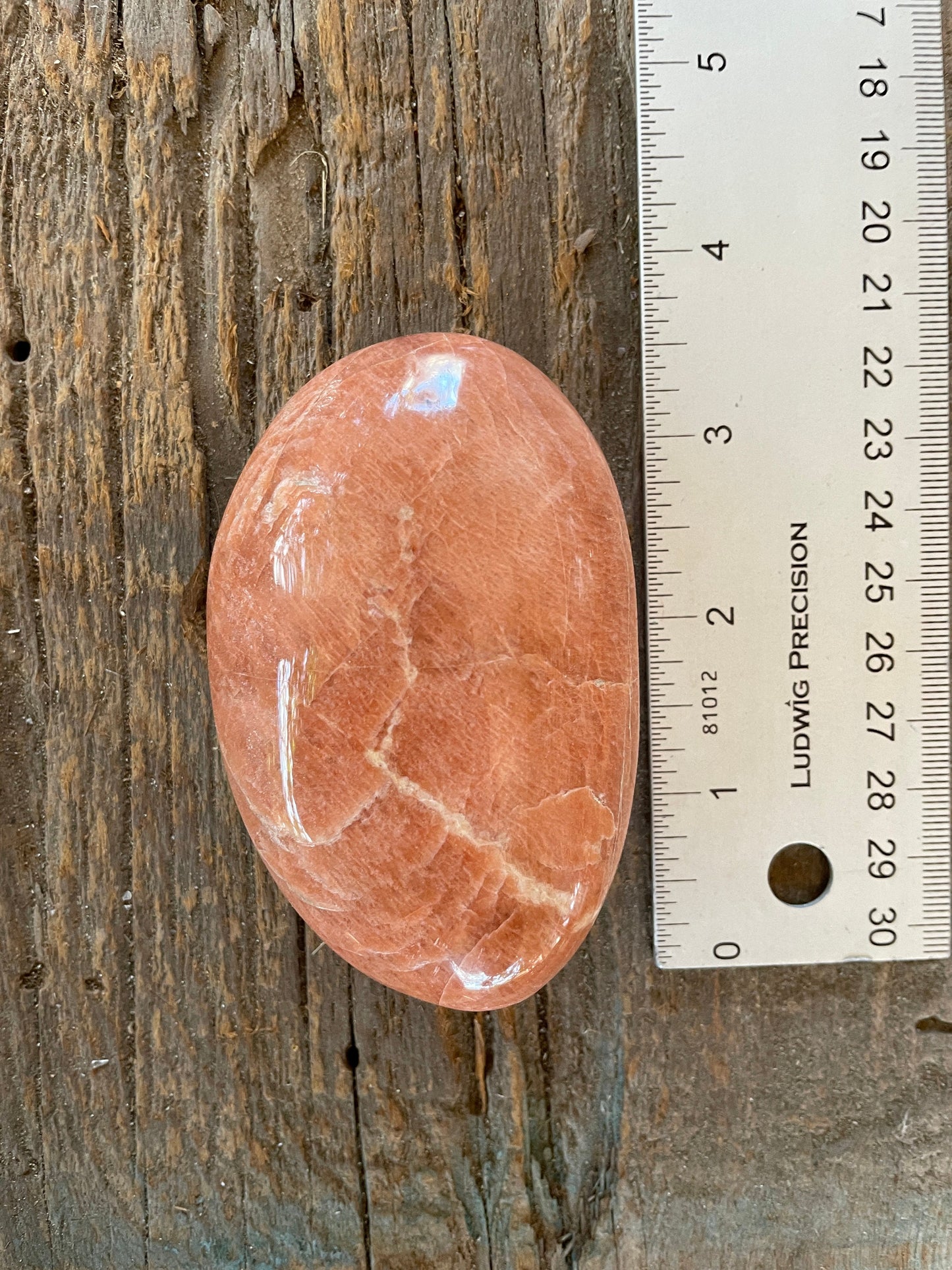 Peach Moonstone Palm Stone Gallete 192.3g Specimen From Madagascar