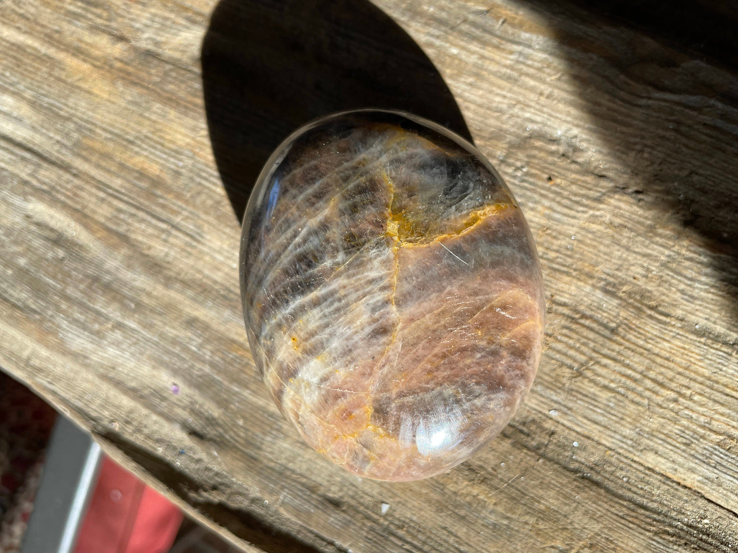 Black Moonstone Palm Stone Gallete 191.3g Specimen From Madagascar