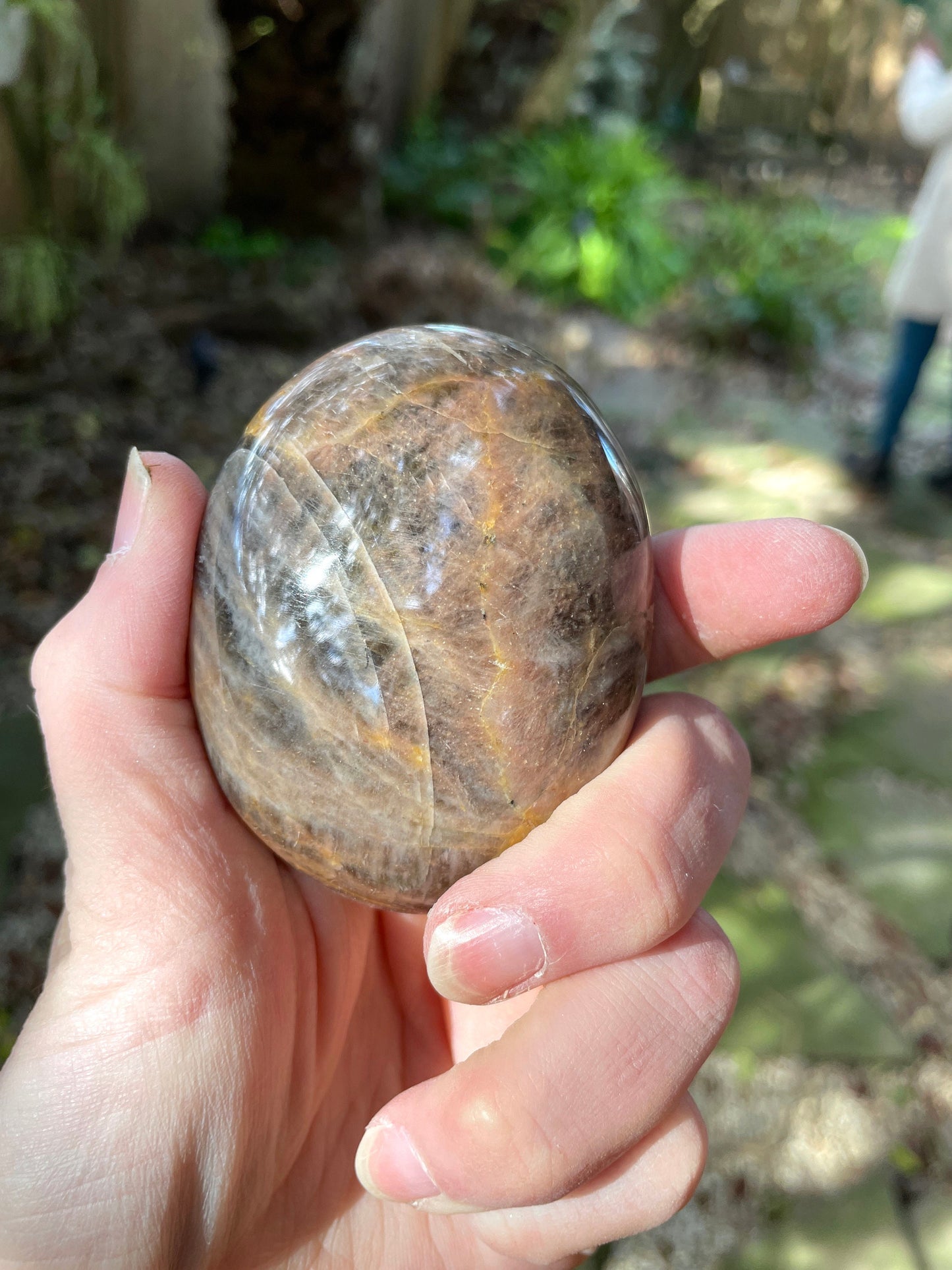 Black Moonstone Palm Stone Gallete 191.3g Specimen From Madagascar