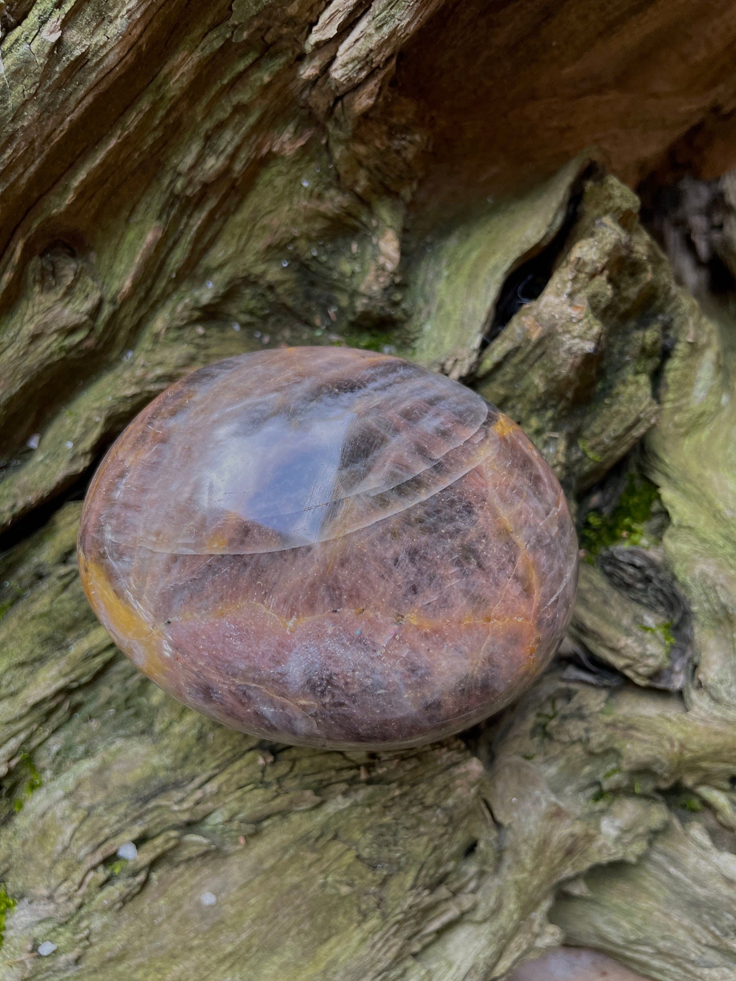 Black Moonstone Palm Stone Gallete 191.3g Specimen From Madagascar