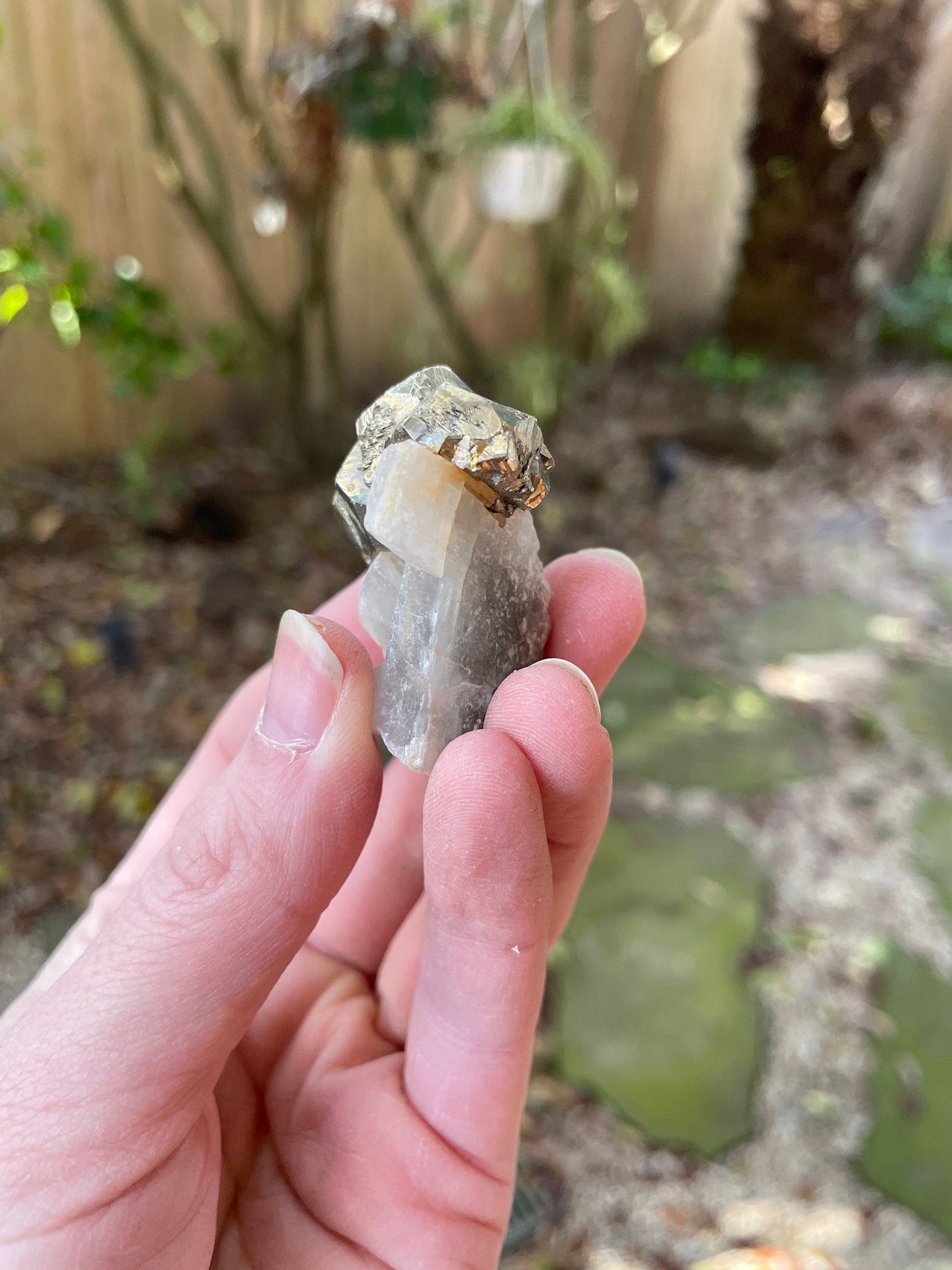 Beautiful Rare Natural Raw Pyrite Crystal With Calcite Specimen39.4g, Shiver Boyaca, Columbia