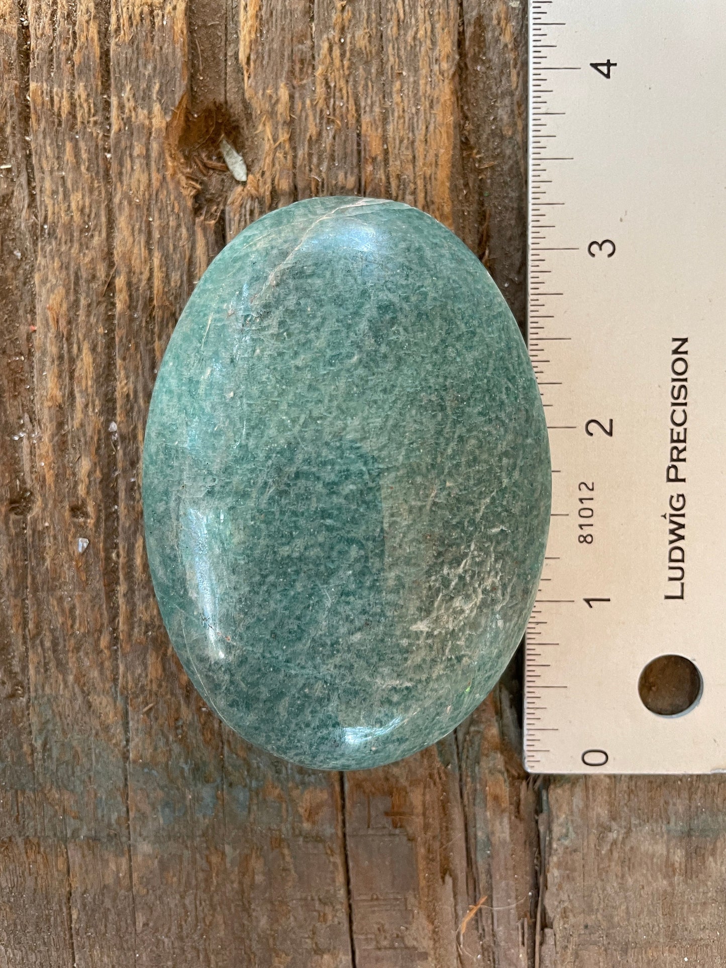 Medium Blue Polished Amazonite Palm Stone 136.1g From Madagascar