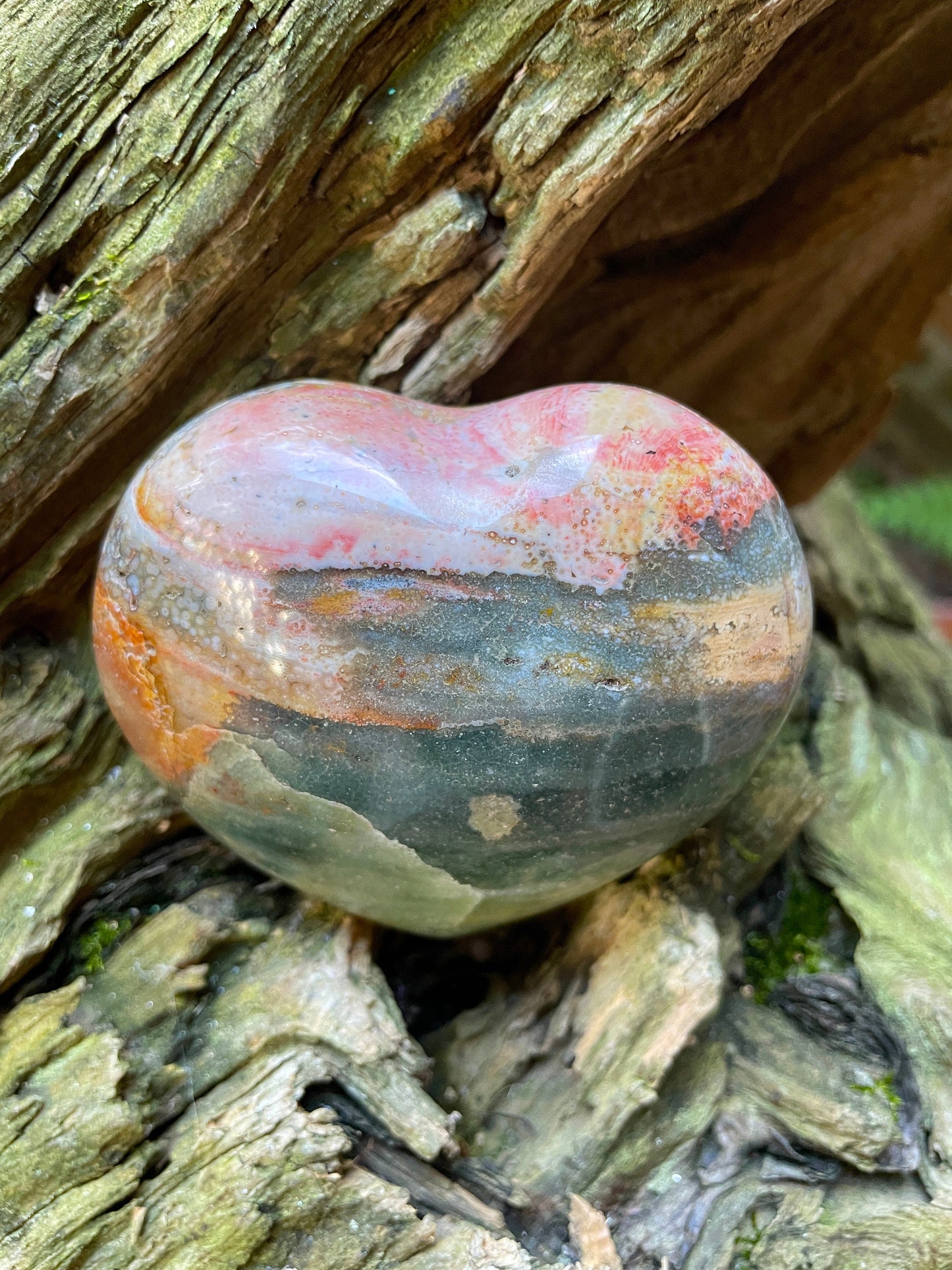 Beautiful Ocean Jasper Polished Heart Stone 263.6g From Madagascar Specimen Mineral Crystal