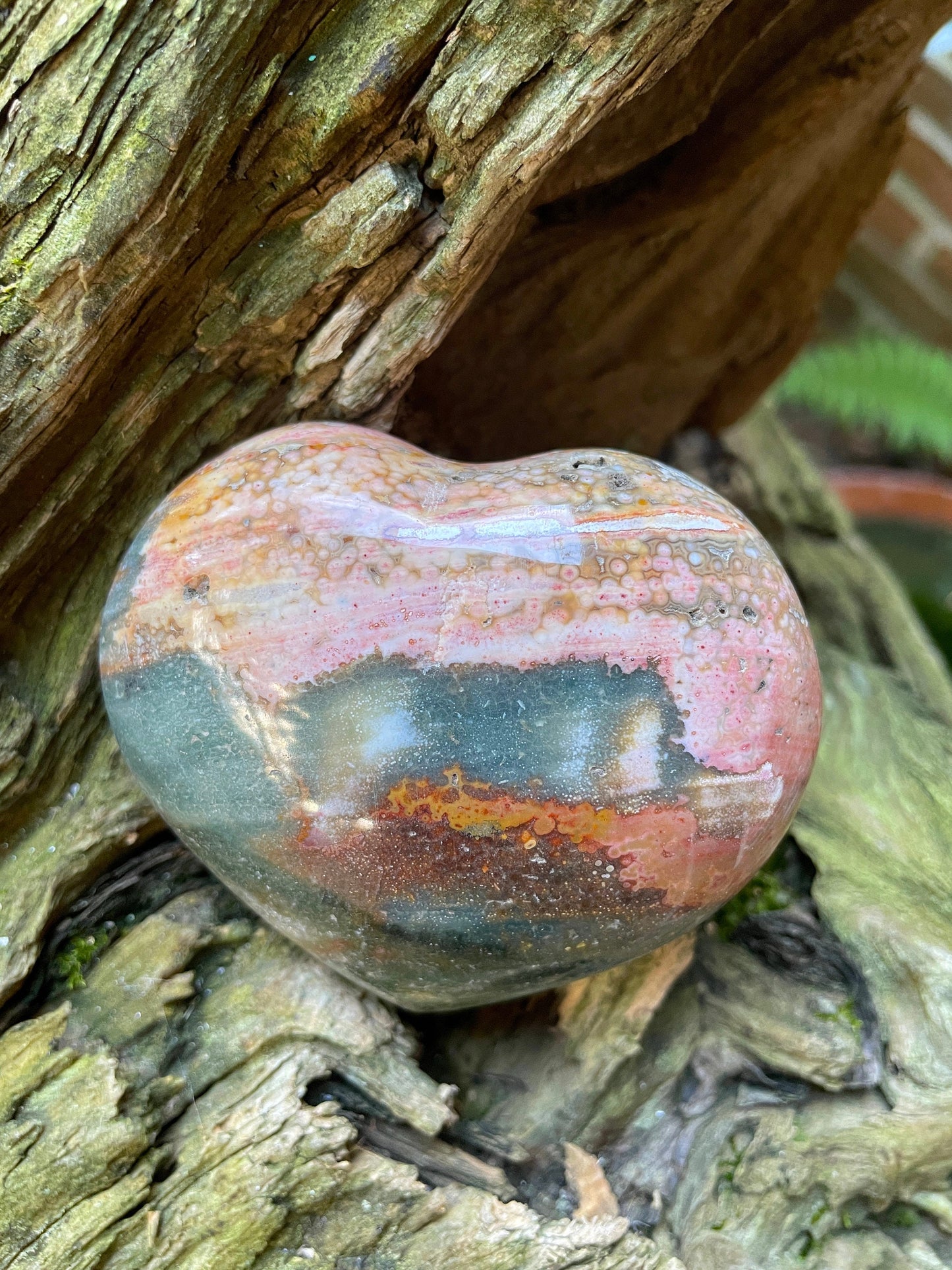 Beautiful Ocean Jasper Polished Heart Stone 263.6g From Madagascar Specimen Mineral Crystal