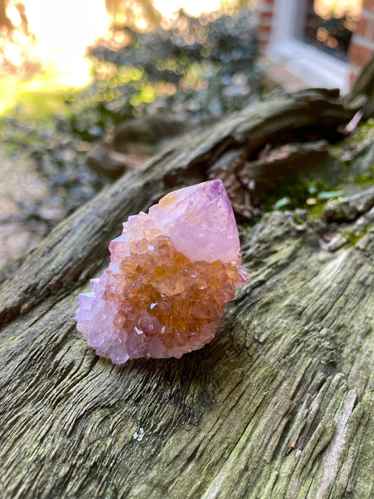 Amethyst Spirit Quartz Point cluster With Iron Specimen 48.3g From Mpumalanga South Africa