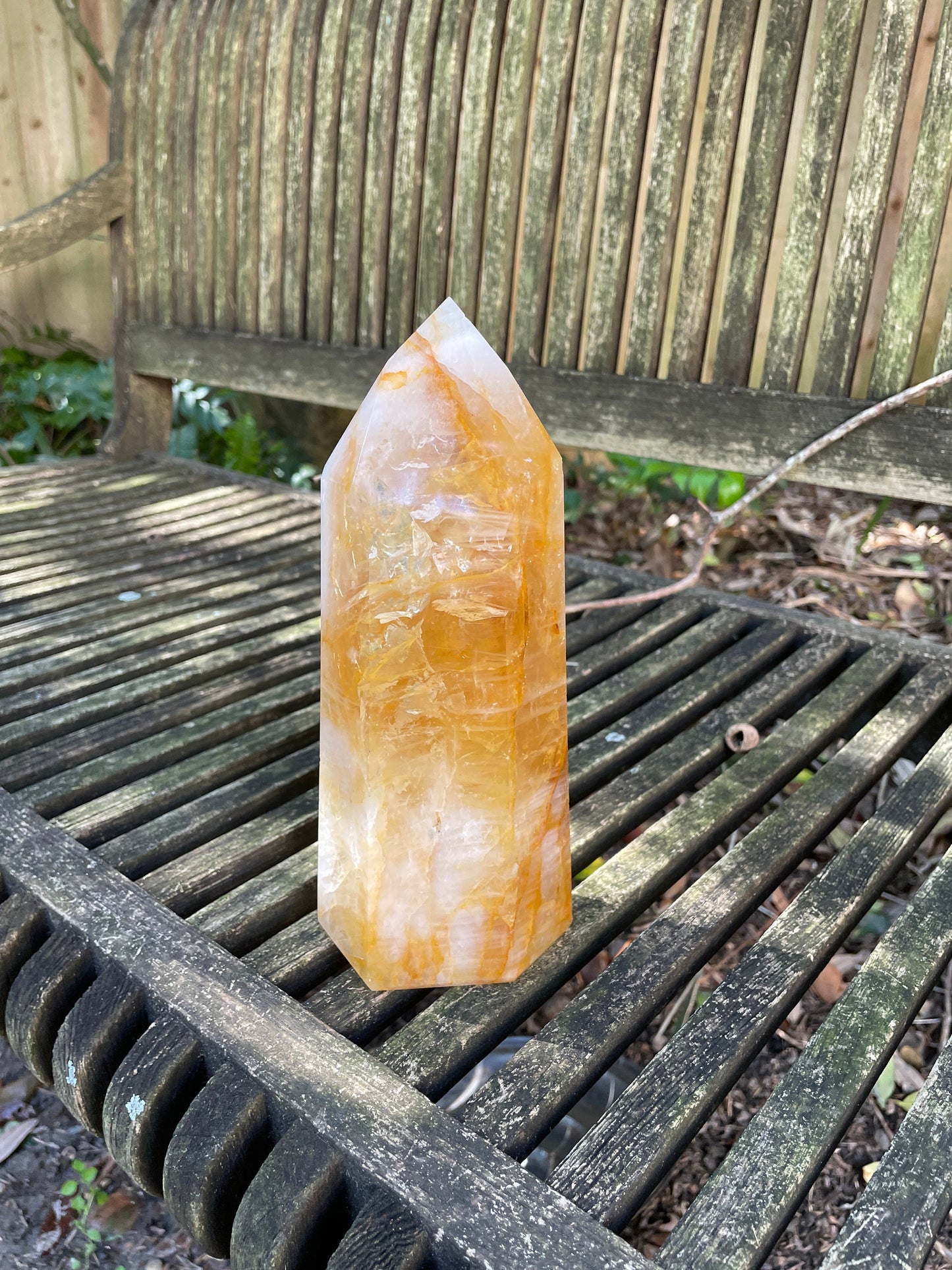 Yellow Golden Healer/Hematoid Iron Quartz Polished Tower 1586g 3lbs 8oz  From Brazil Specimen Mineral Crystal