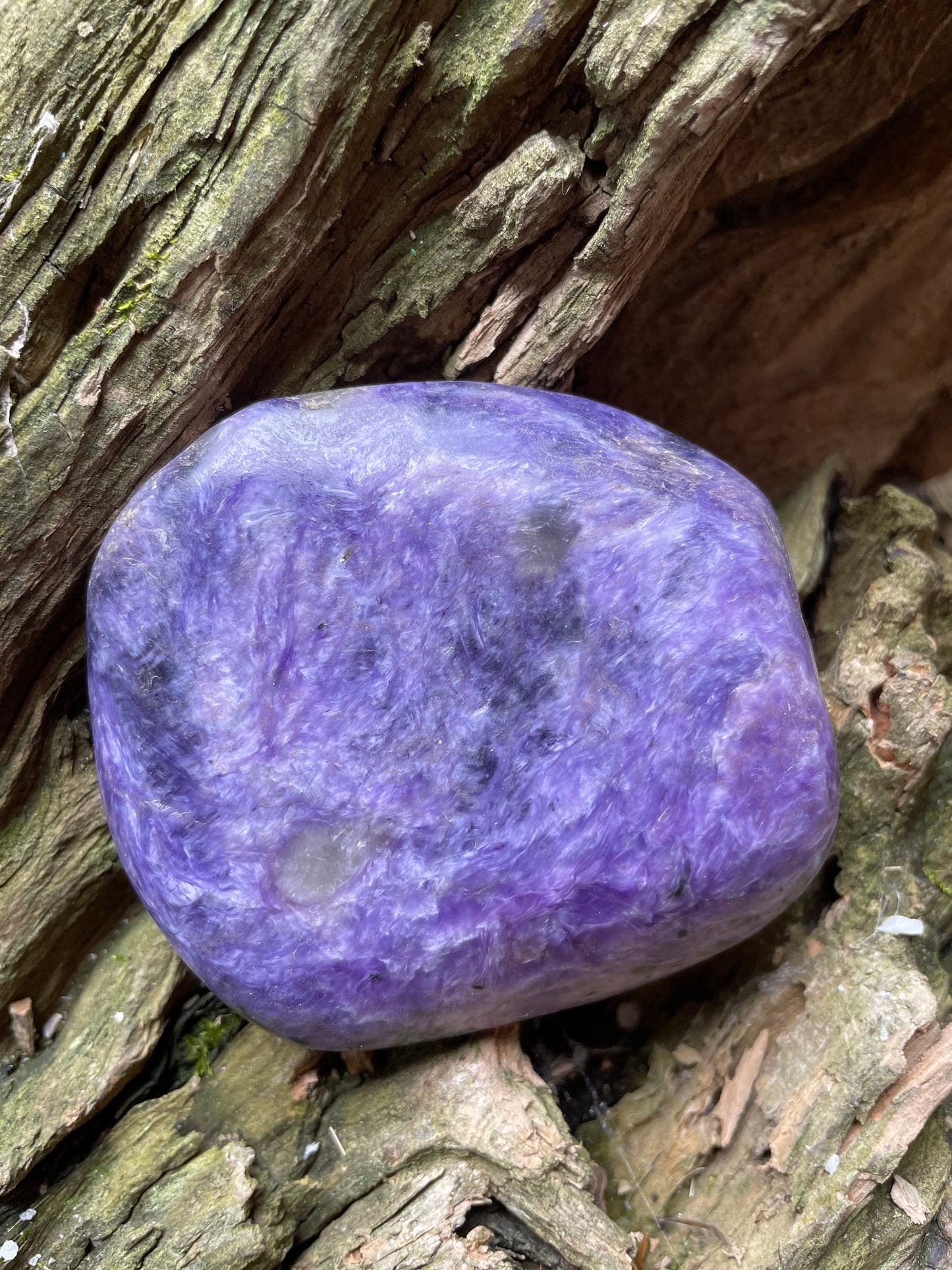 Rare Charoite Palm Stone Specimen 169.2g From Sakha Republic, Siberia, Russia Mineral