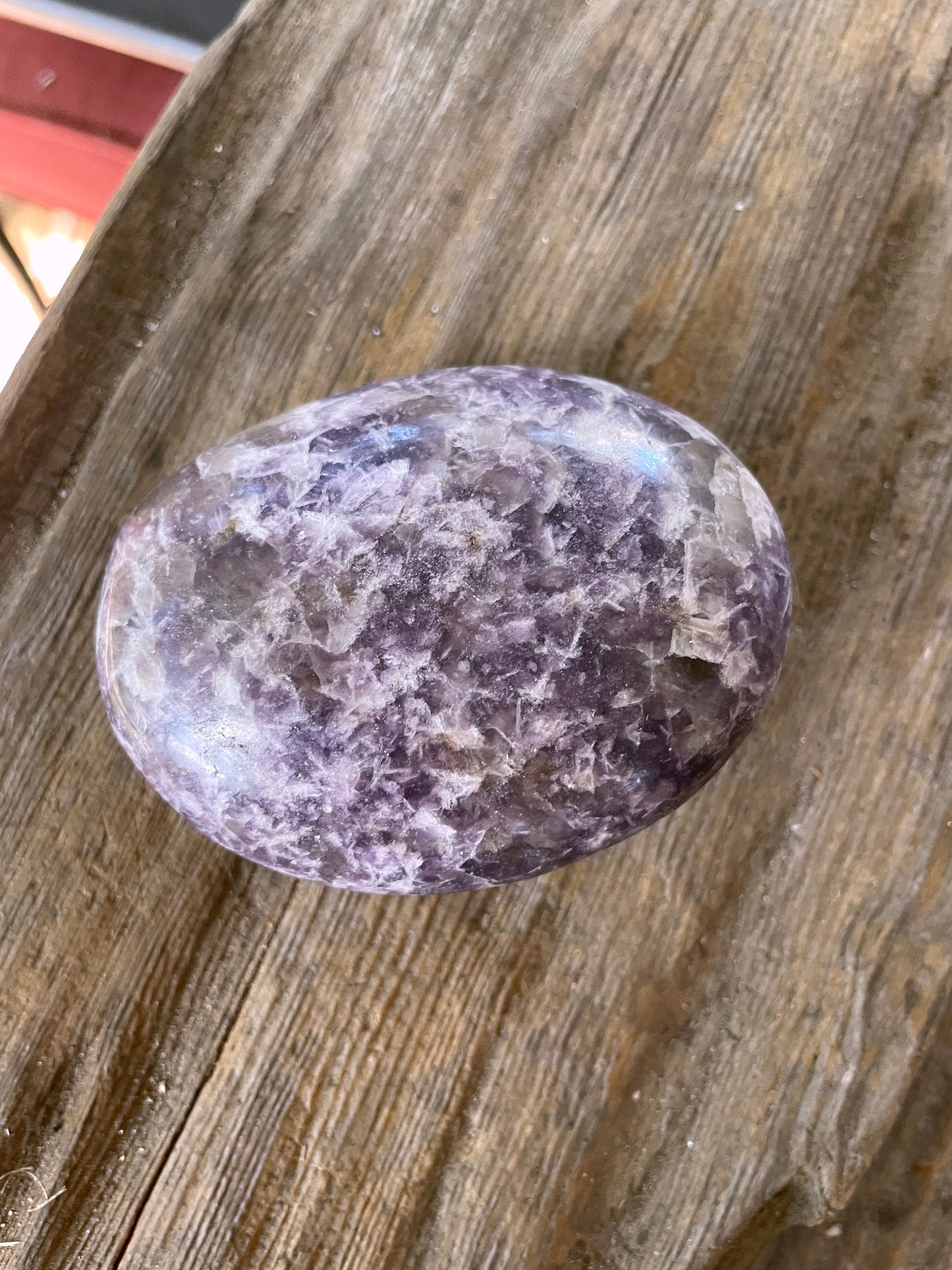 Large Purple Lepidolite Palm Stone Specimen 219.5 From Madagascar