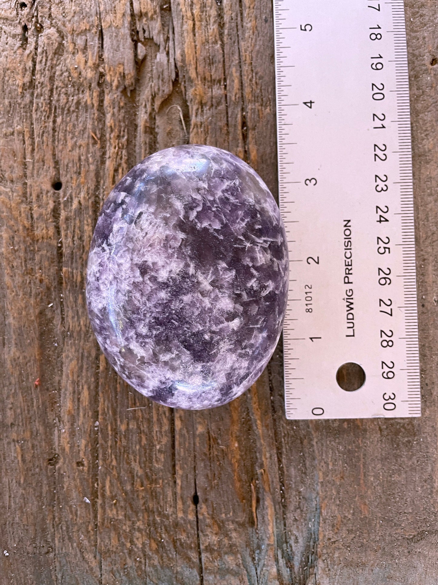 Large Purple Lepidolite Palm Stone Specimen 219.5 From Madagascar