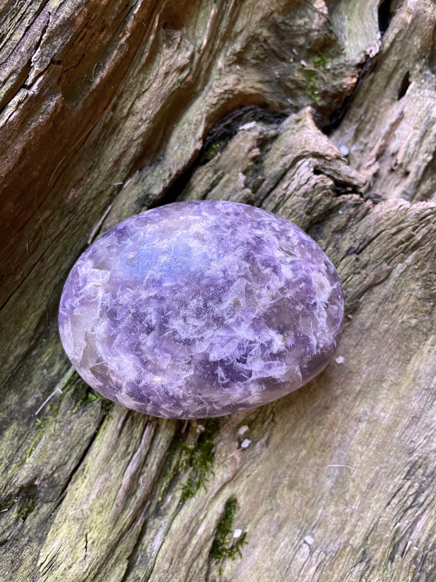 Large Purple Lepidolite Palm Stone Specimen 219.5 From Madagascar