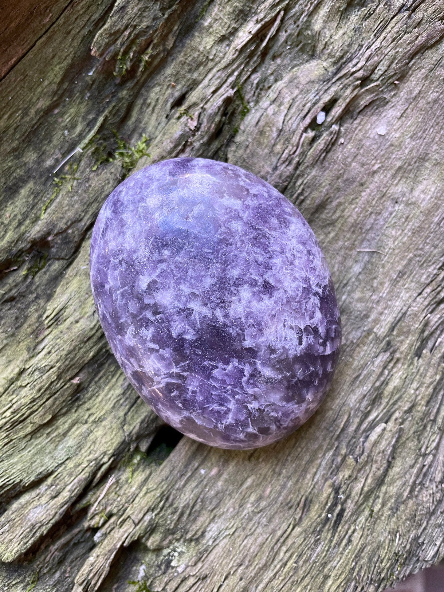 Large Purple Lepidolite Palm Stone Specimen 219.5 From Madagascar