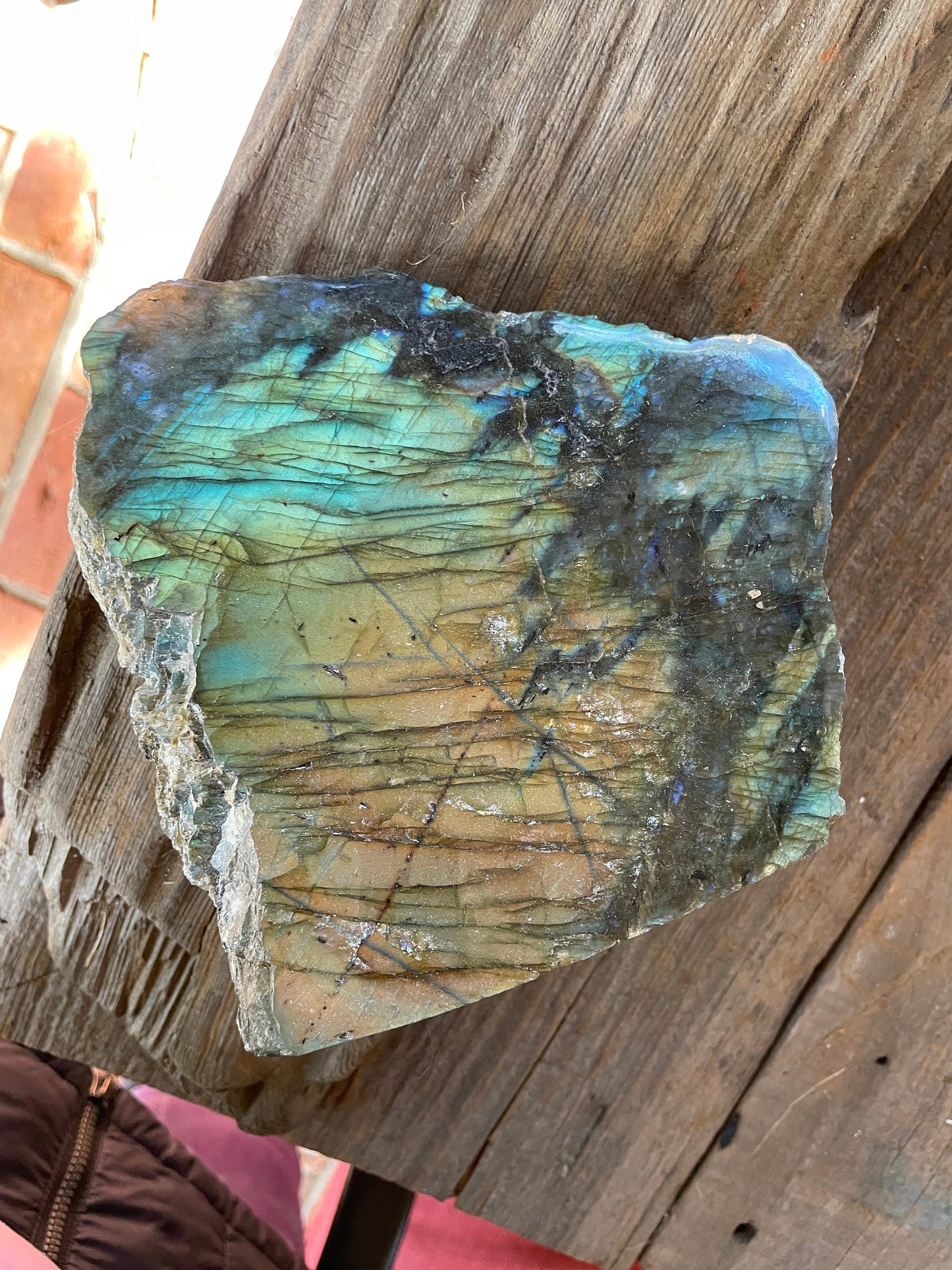 Large Half Polished Polished Labradorite Free Form 1614g 3lbs 8.9oz From Madagascar Great Flash