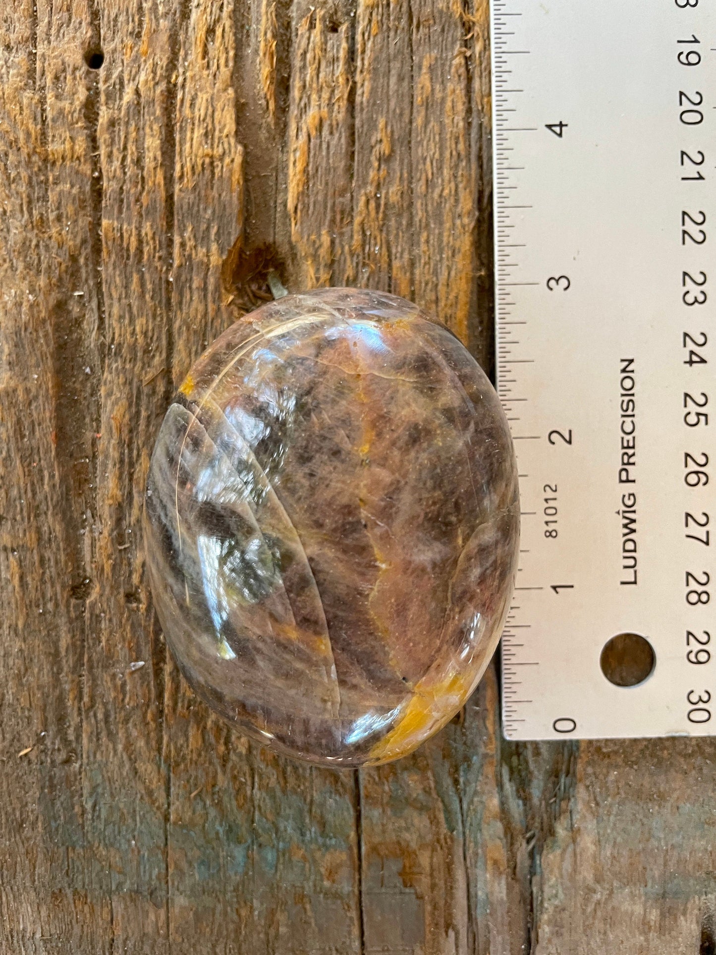 Black Moonstone Palm Stone Gallete 191.3g Specimen From Madagascar