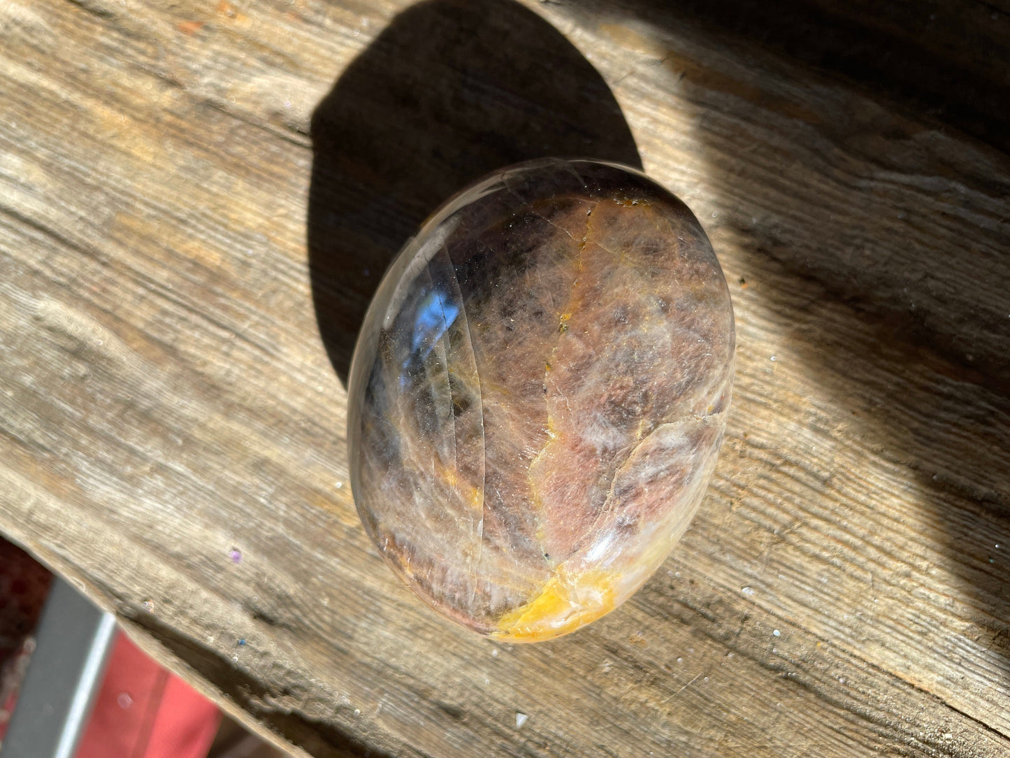 Black Moonstone Palm Stone Gallete 191.3g Specimen From Madagascar