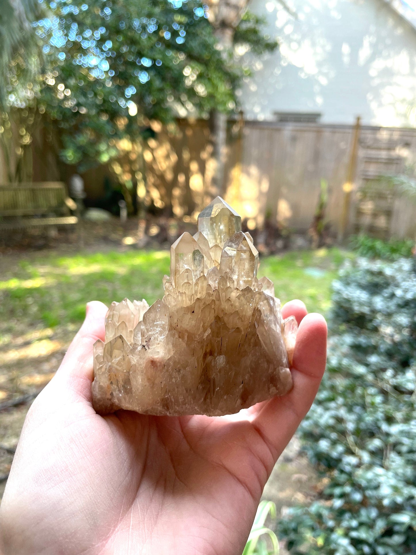 Natural Smokey Citrine Elestial Cathedral Quartz From Congo 265.3g Specimen Mineral Crystal