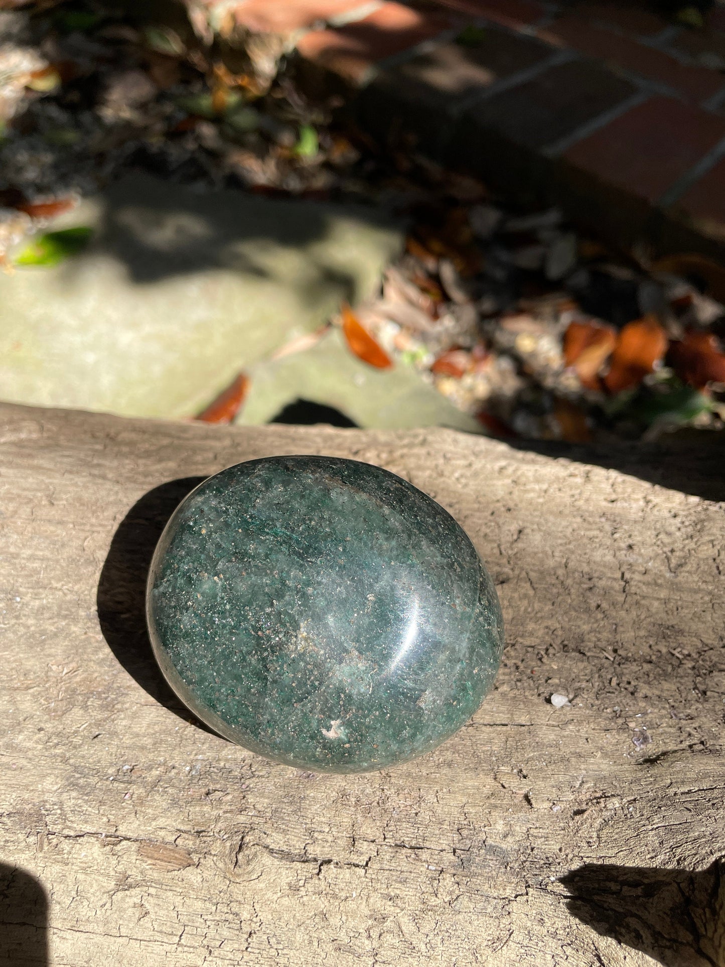 Deep Green Fuchsite palm stone 176.6g Specimen From Madagascar Crystals Minerals