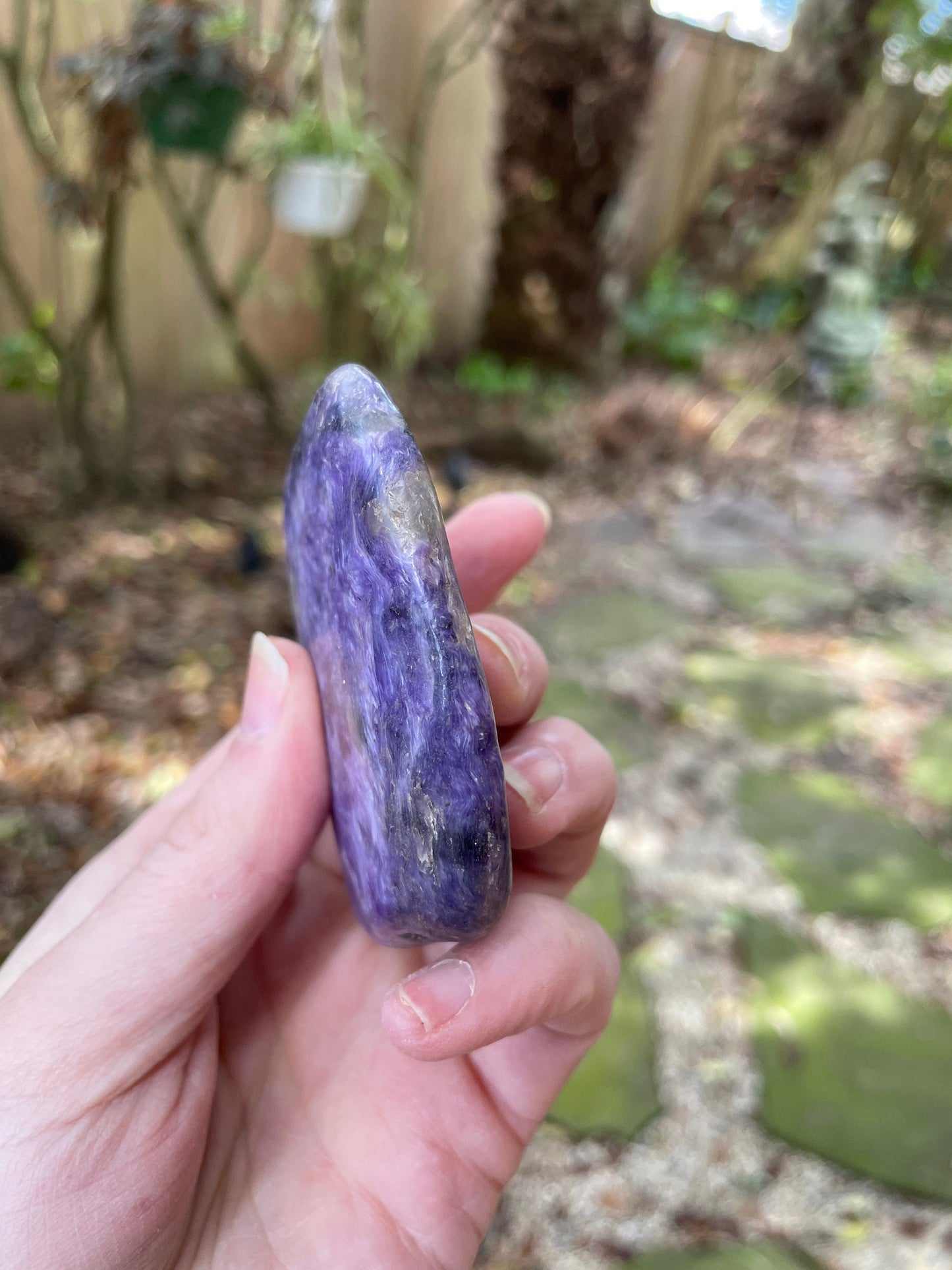 Rare Charoite Palm Stone Specimen 169.2g From Sakha Republic, Siberia, Russia Mineral