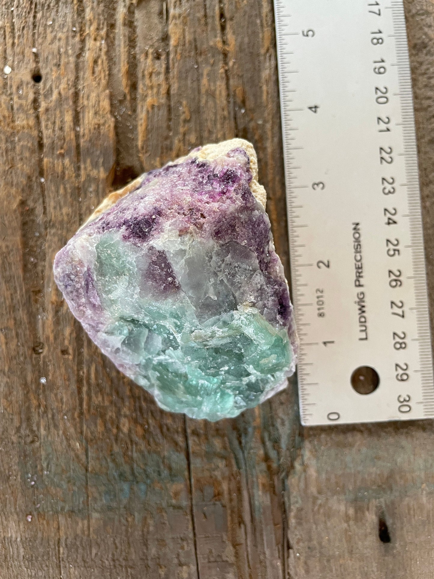 Medium Raw green and purple Fluorite  257.8g From Brazil, Specimen Mineral Crystal