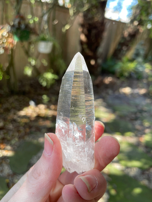 Stunning Columbian Lemurian Optical Quartz Point Specimen 61.8g Mineral Crystal