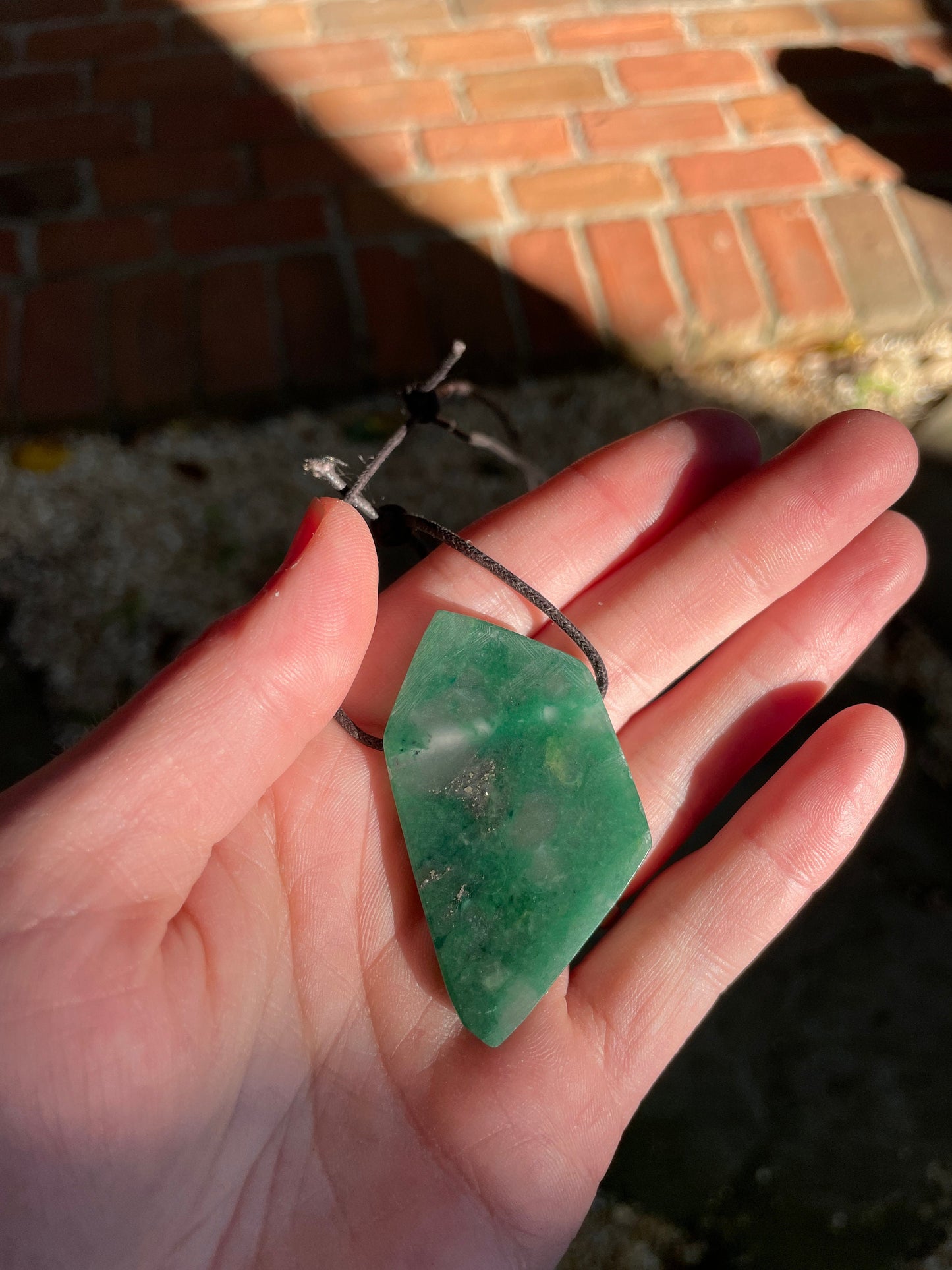 Polished and Drilled Jade Pendant, Necklace Specimen Mineral Crystal Jewelry
