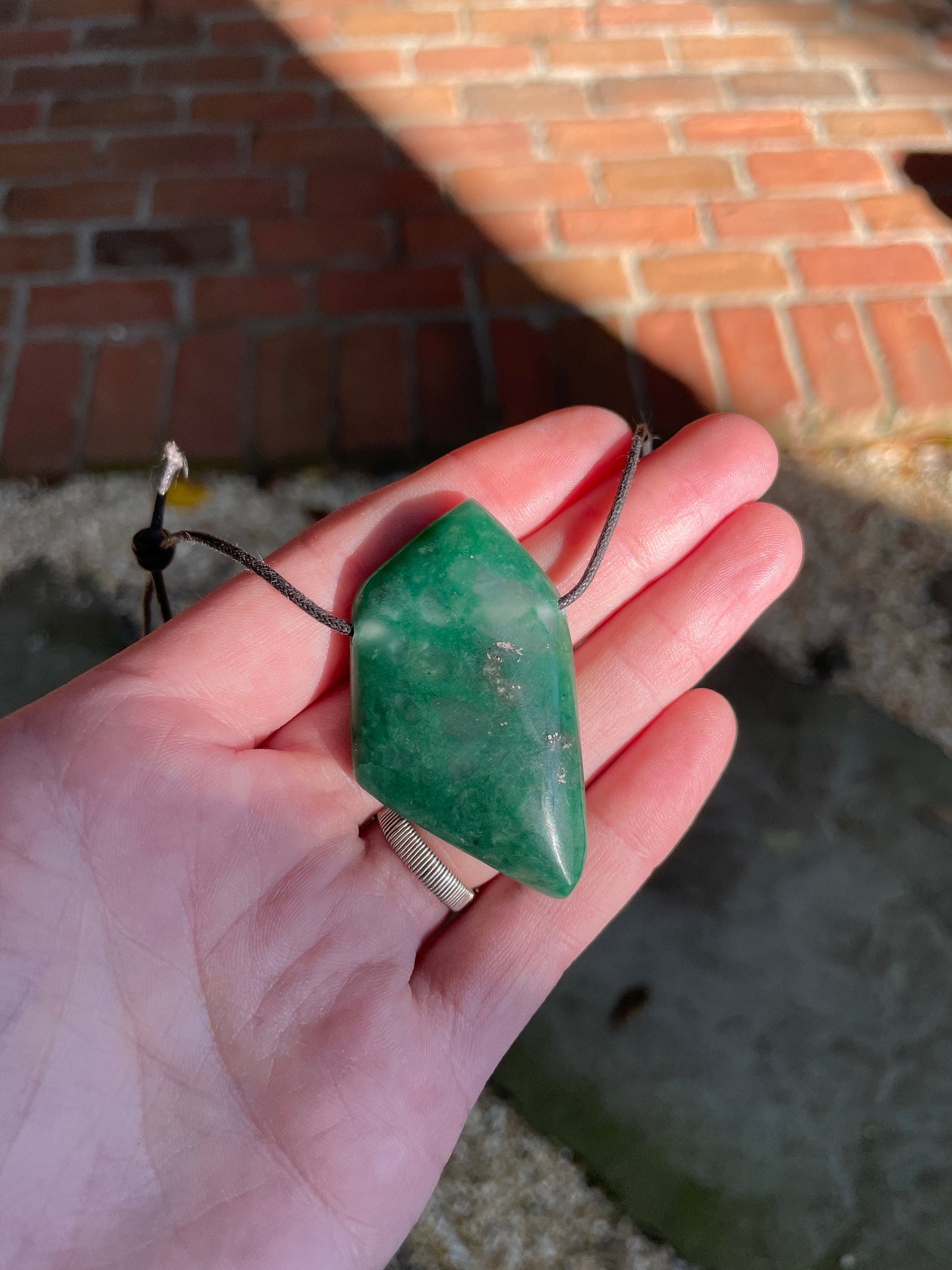 Polished and Drilled Jade Pendant, Necklace Specimen Mineral Crystal Jewelry