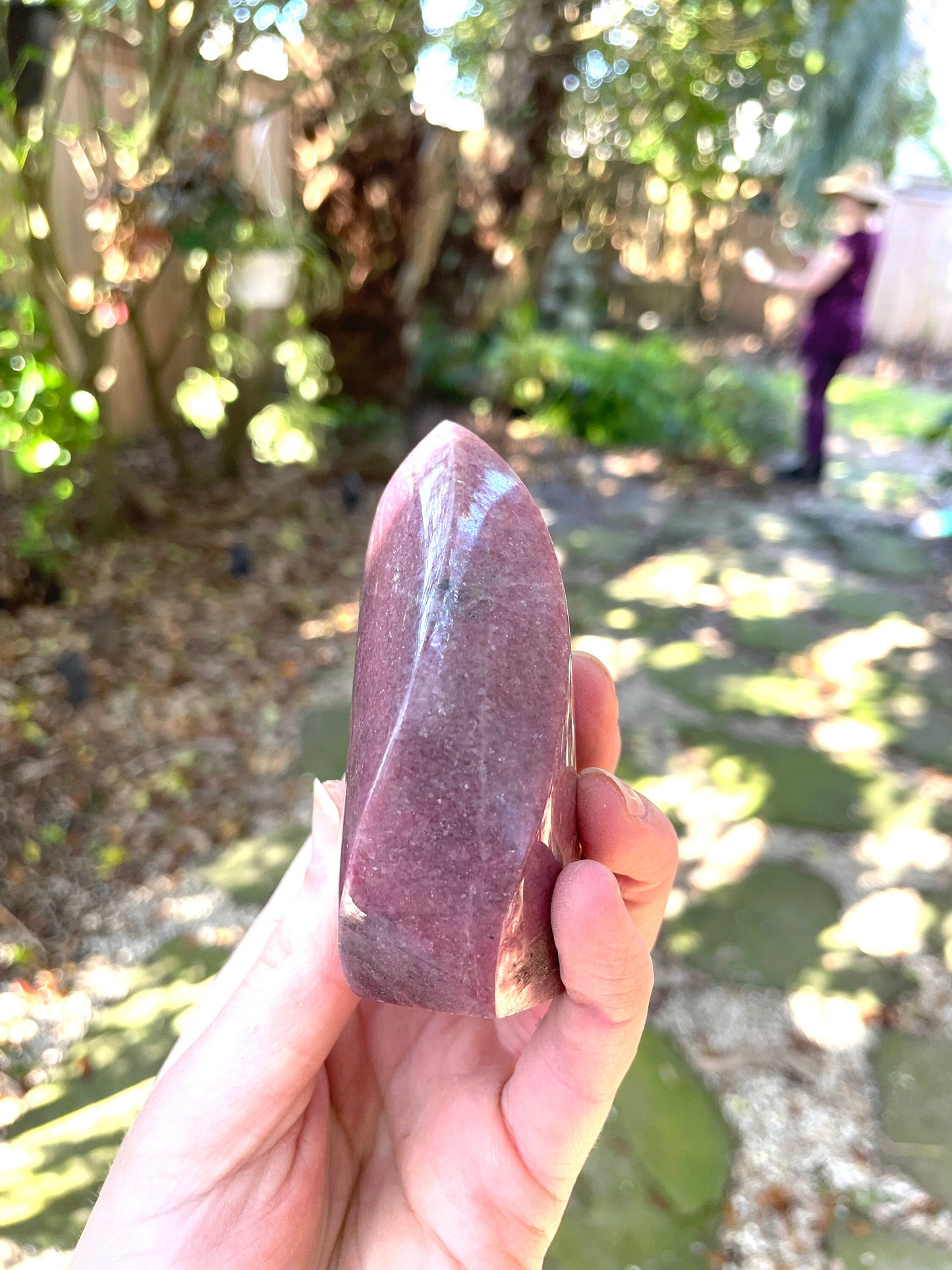 Beautiful Polished Rhodonite Teardrop Specimen 312.2g  From MadagascarMineral