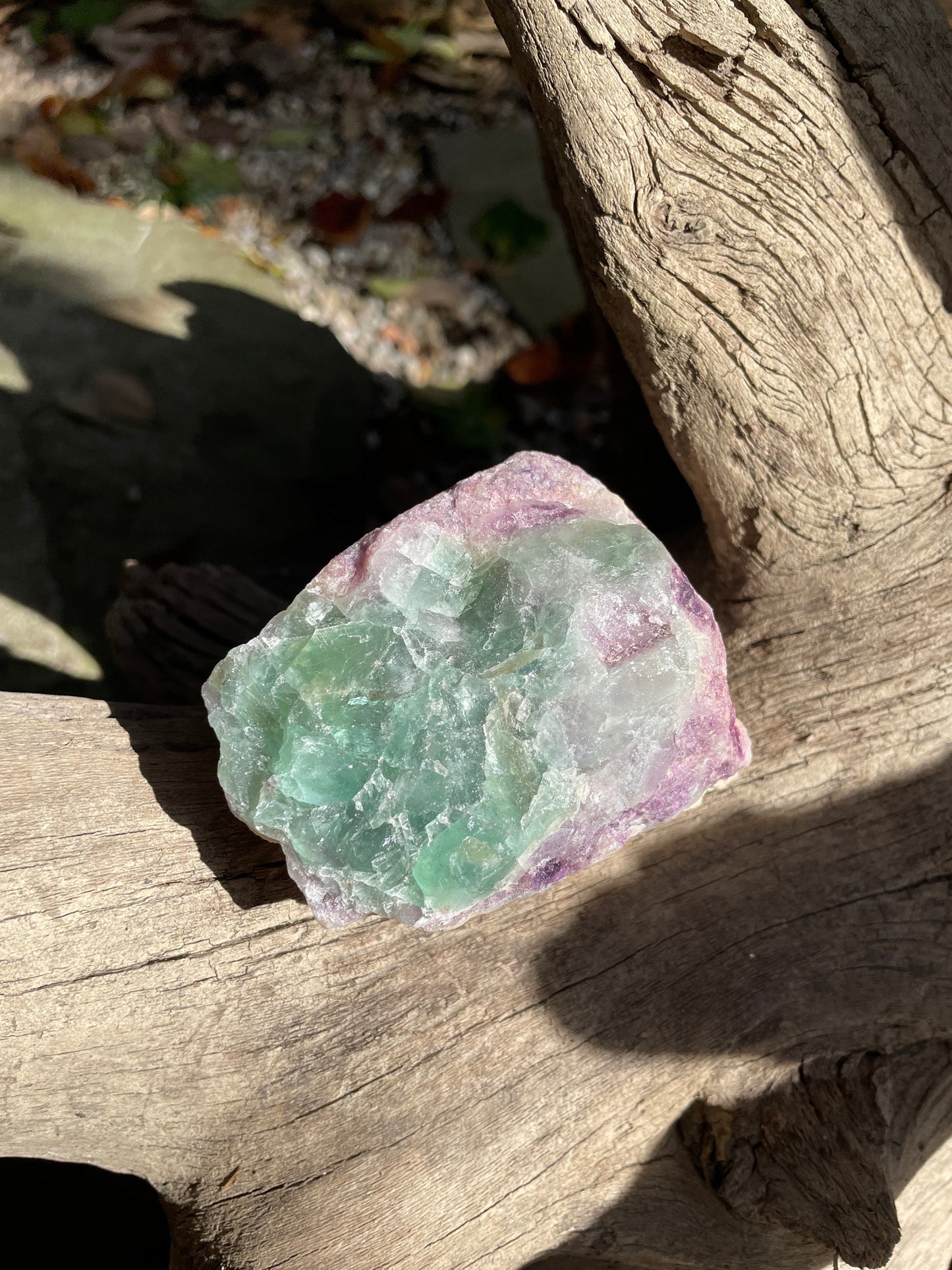 Medium Raw green and purple Fluorite  257.8g From Brazil, Specimen Mineral Crystal