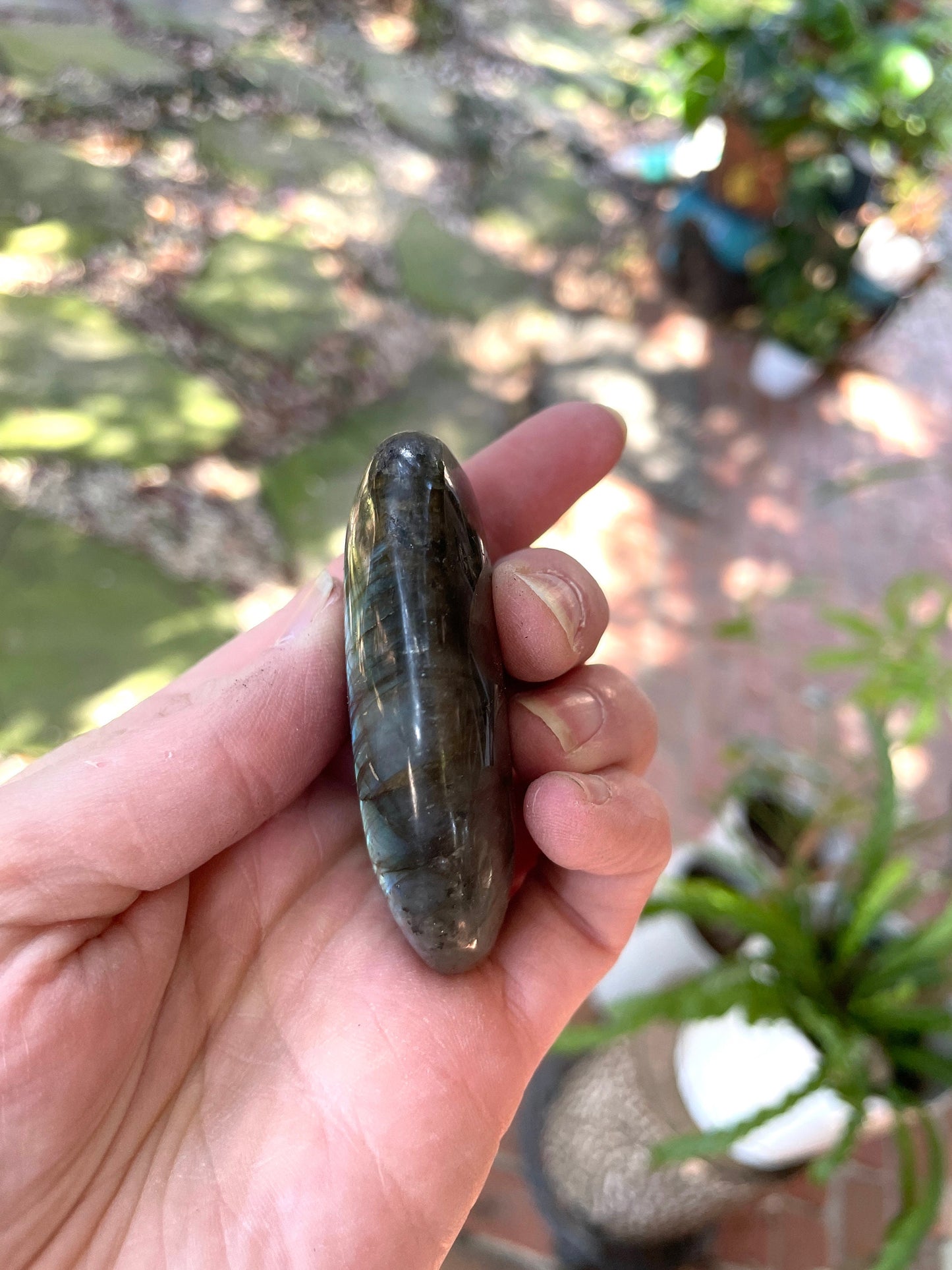 Small Polished Labradorite Palm Stone 86g Great Flash From Madagascar Mineral Crystal