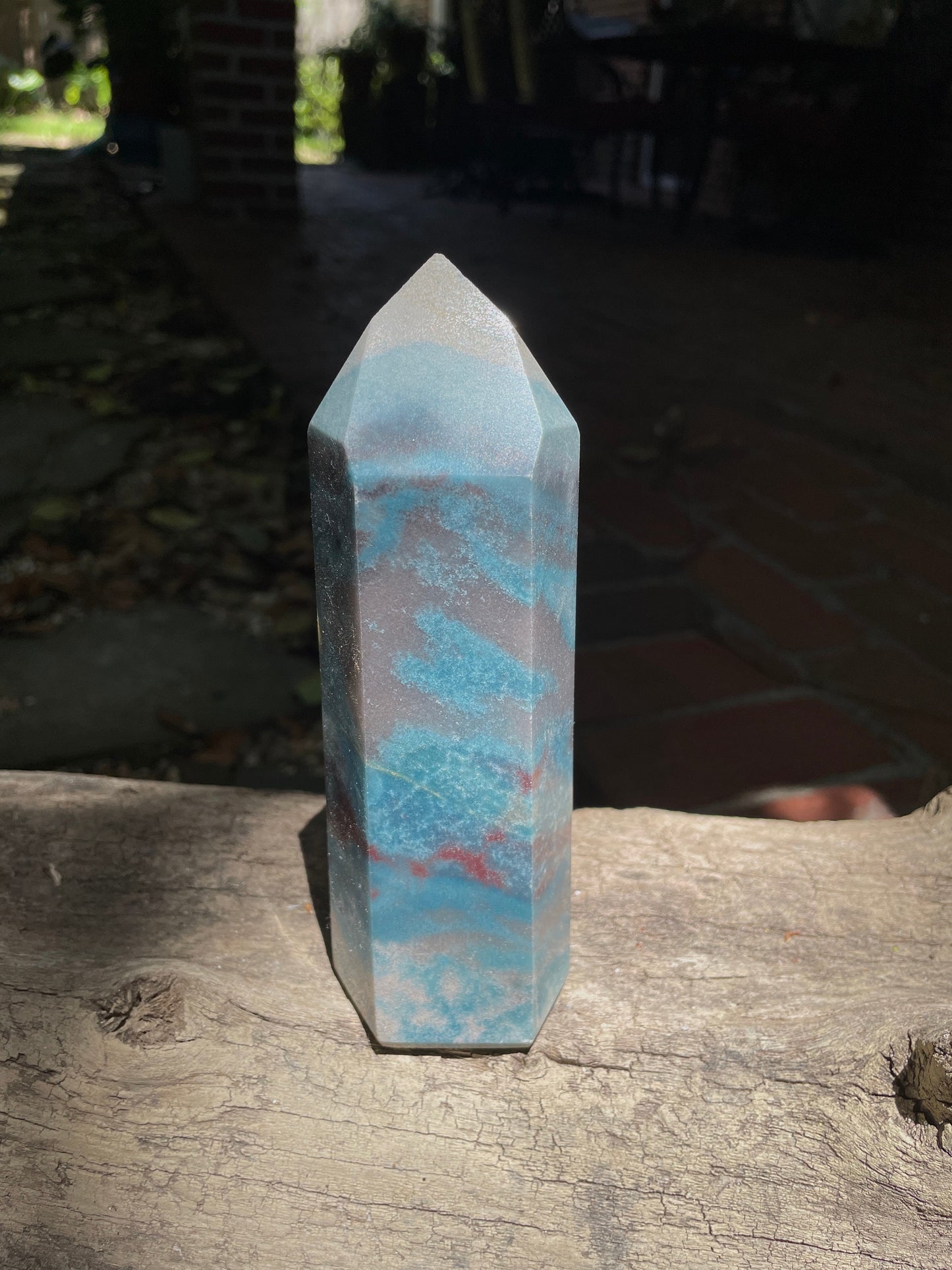 Trolleite with Lazulite Polished Point From Brazil 662g Specimen, Healing, Metaphysical, Chakra, Wicca, Pagan