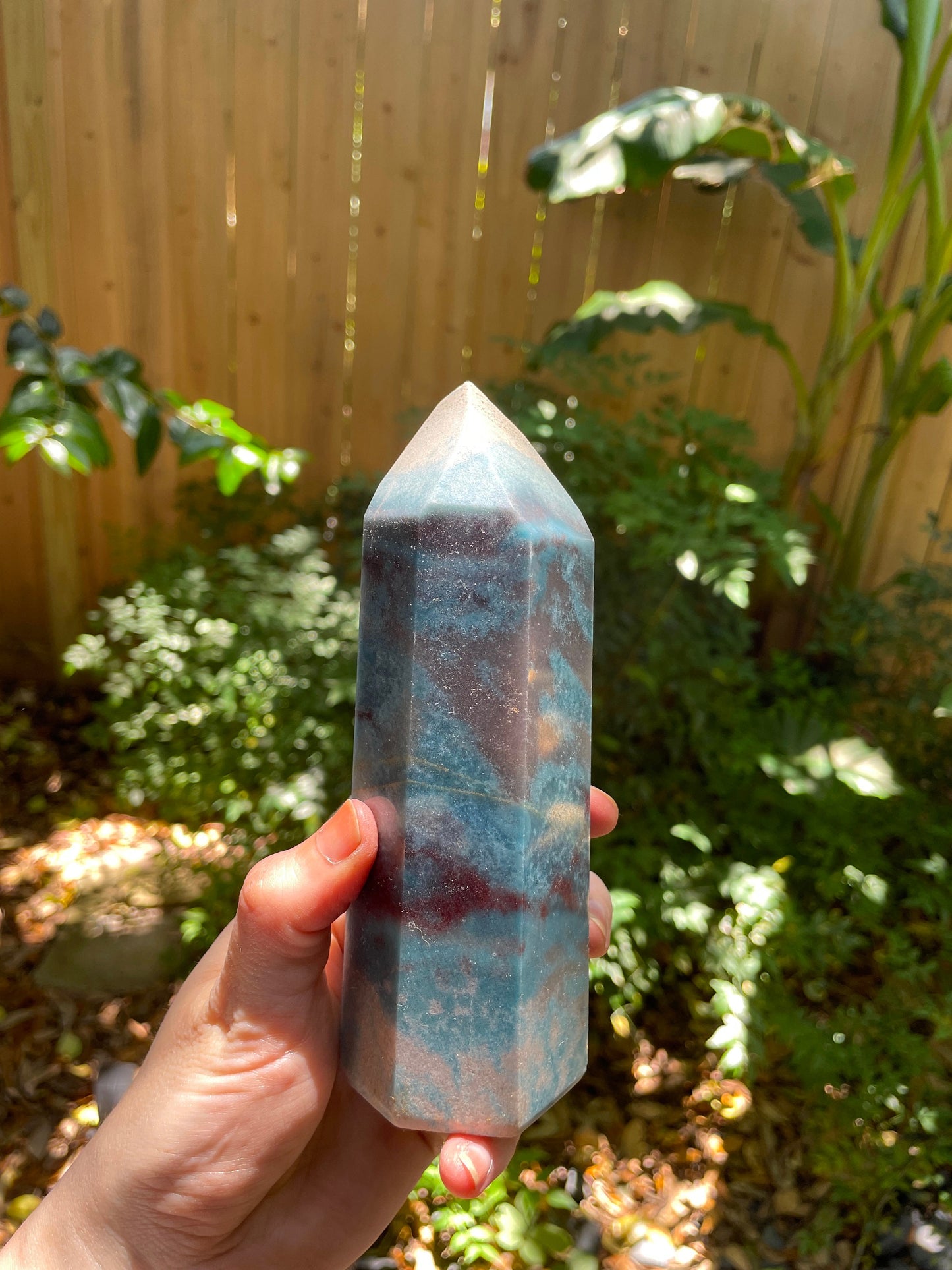 Trolleite with Lazulite Polished Point From Brazil 662g Specimen, Healing, Metaphysical, Chakra, Wicca, Pagan