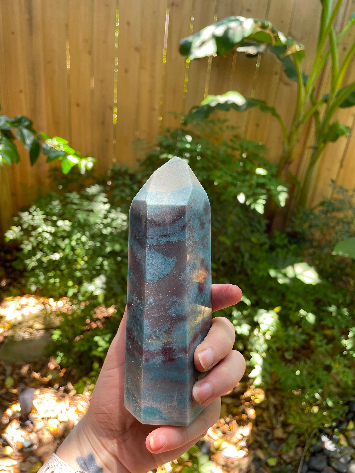 Trolleite with Lazulite Polished Point From Brazil 662g Specimen, Healing, Metaphysical, Chakra, Wicca, Pagan