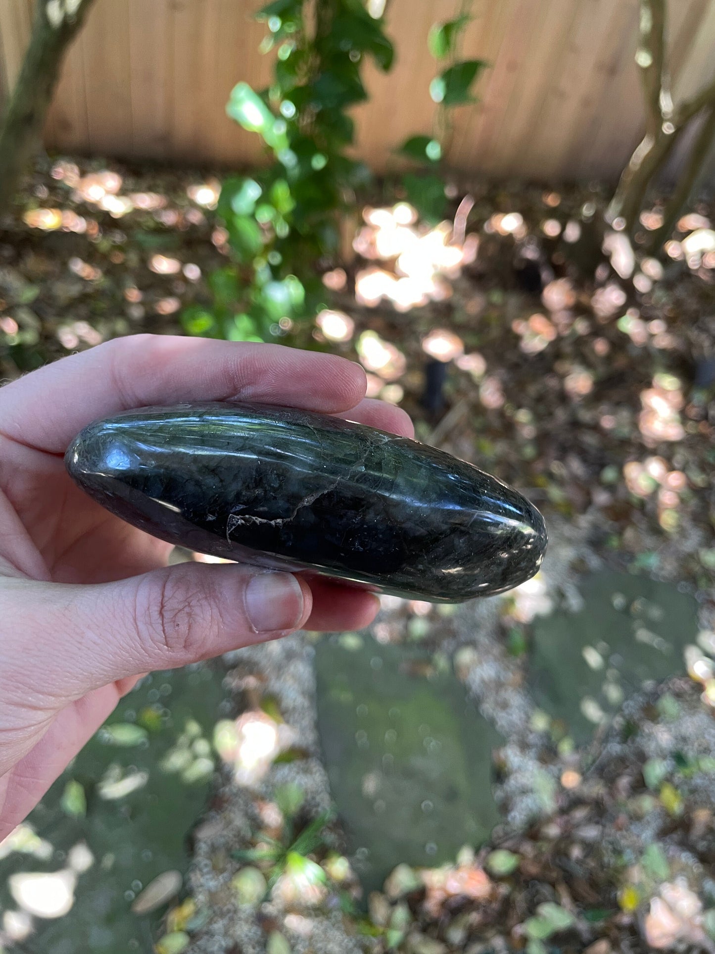 Lovely Polished  Labradorite Palm Stone 288g Great Flash From Madagascar Mineral Crystal