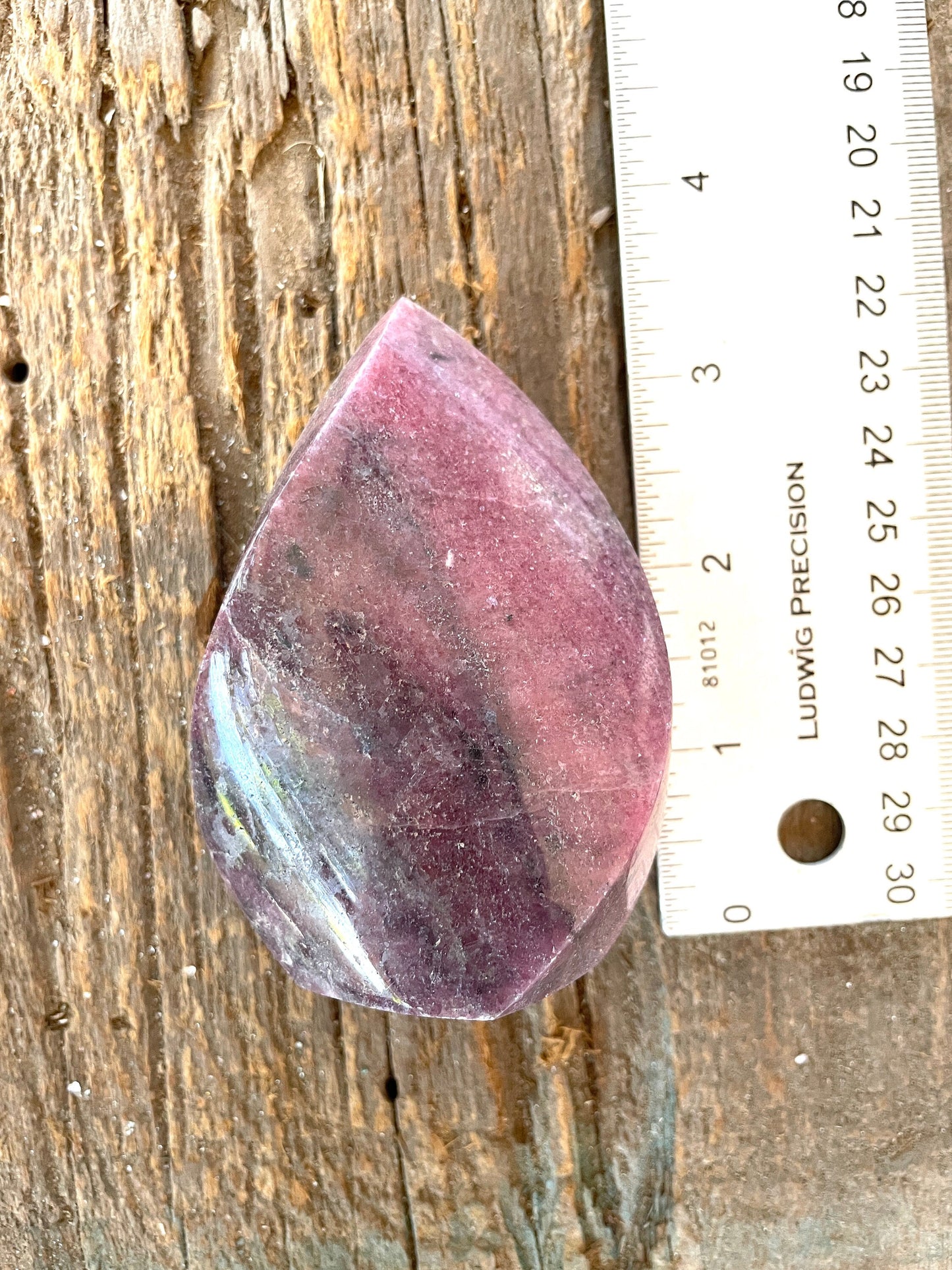 Beautiful Polished Rhodonite Teardrop Specimen 312.2g  From MadagascarMineral