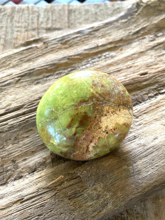 Polished Green Opal Palm Stone From Madagascar, Specimen 86.4g Mineral Crystal
