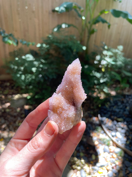 Amethyst Spirit Quartz Point cluster With Iron Specimen 98.2g From Mpumalanga South Africa