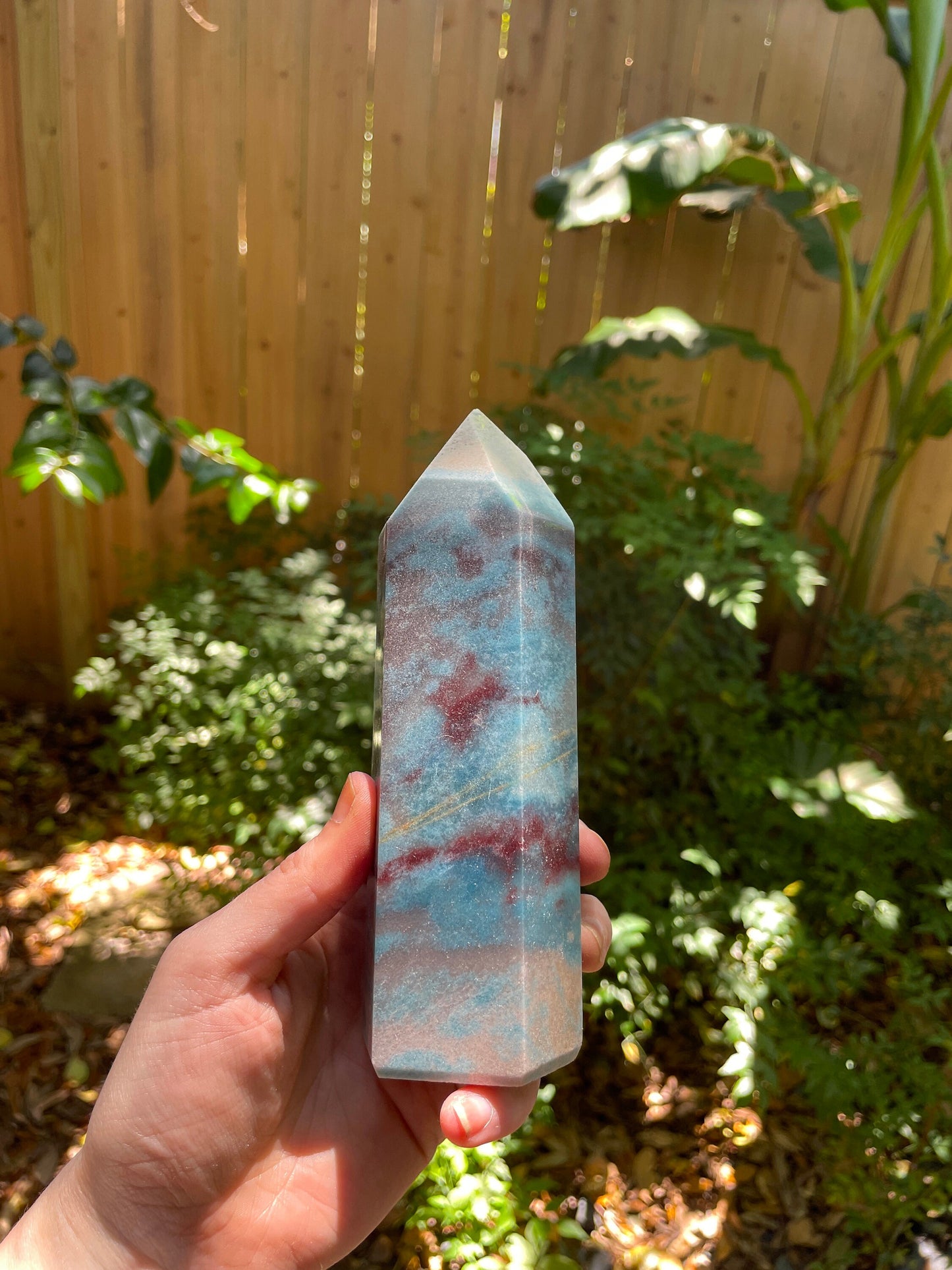 Trolleite with Lazulite Polished Point From Brazil 662g Specimen, Healing, Metaphysical, Chakra, Wicca, Pagan
