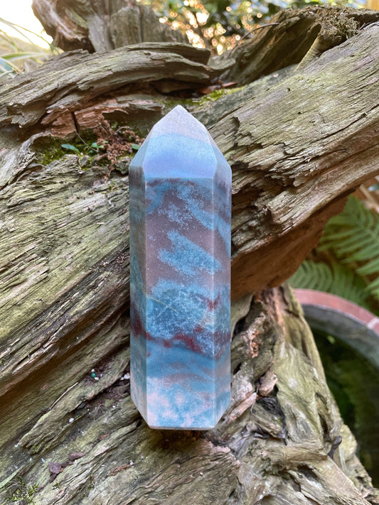 Trolleite with Lazulite Polished Point From Brazil 662g Specimen, Healing, Metaphysical, Chakra, Wicca, Pagan