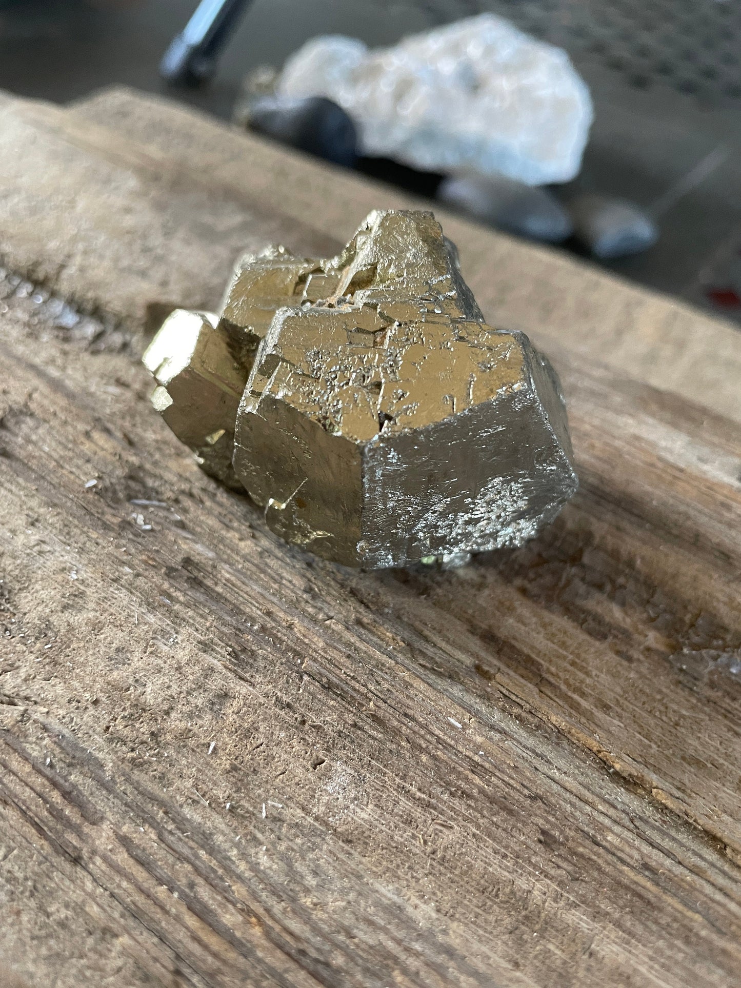 Beautiful Rare Natural Raw Pyrite Crystal 220g, Shiver Boyaca, Columbia Mineral Specimen