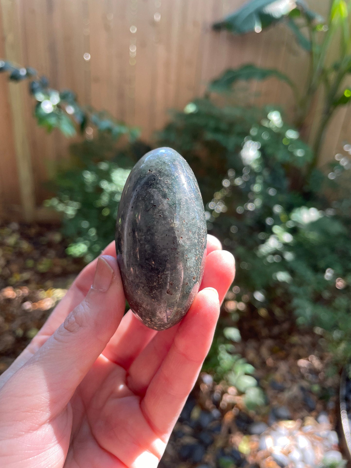 Deep Green Fuchsite palm stone 150.7g Specimen From Madagascar Crystals Minerals