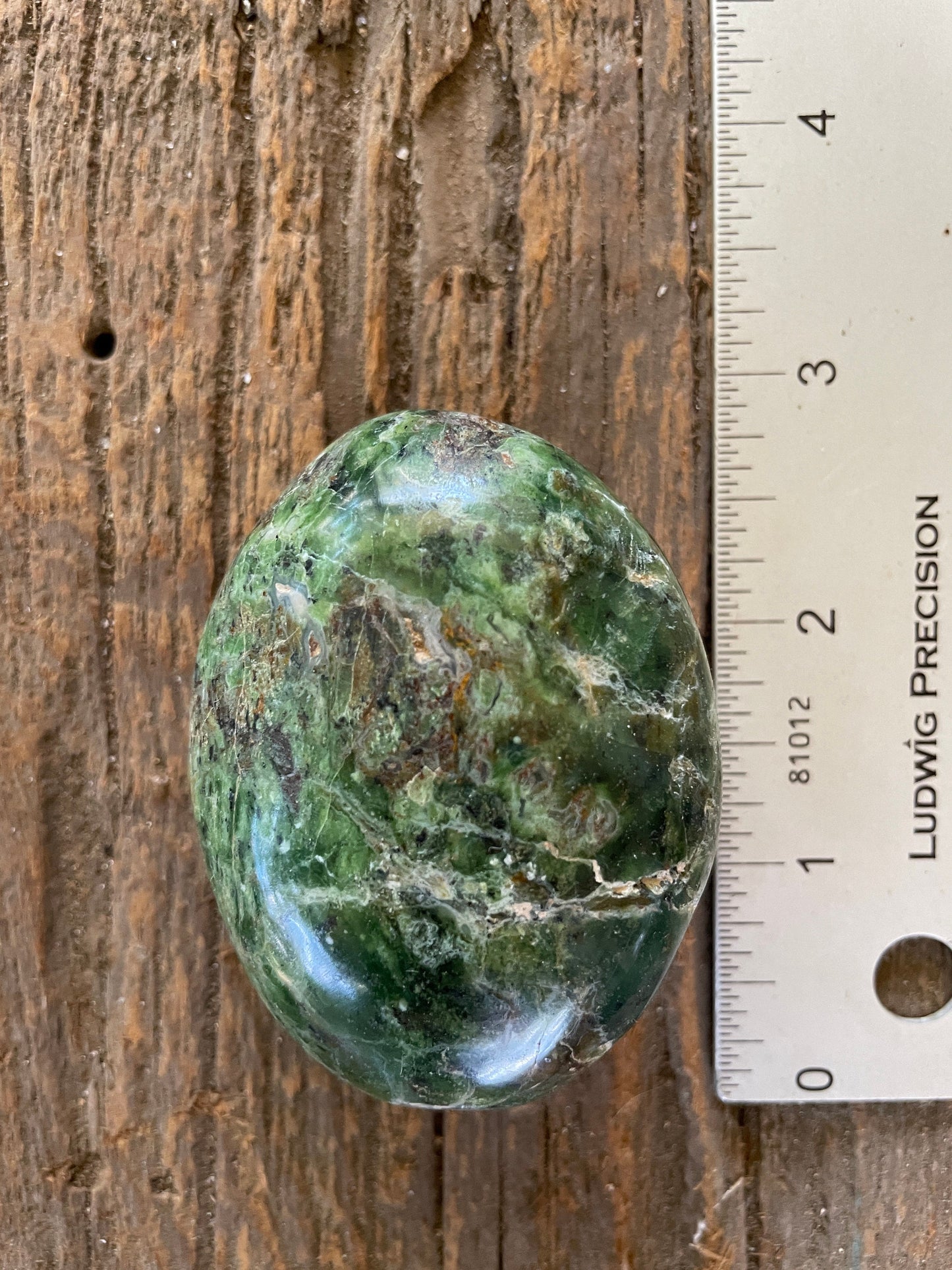 Polished Green Chrysocolla Palm Stone From Madagascar, Specimen 115.4g Mineral Crystal