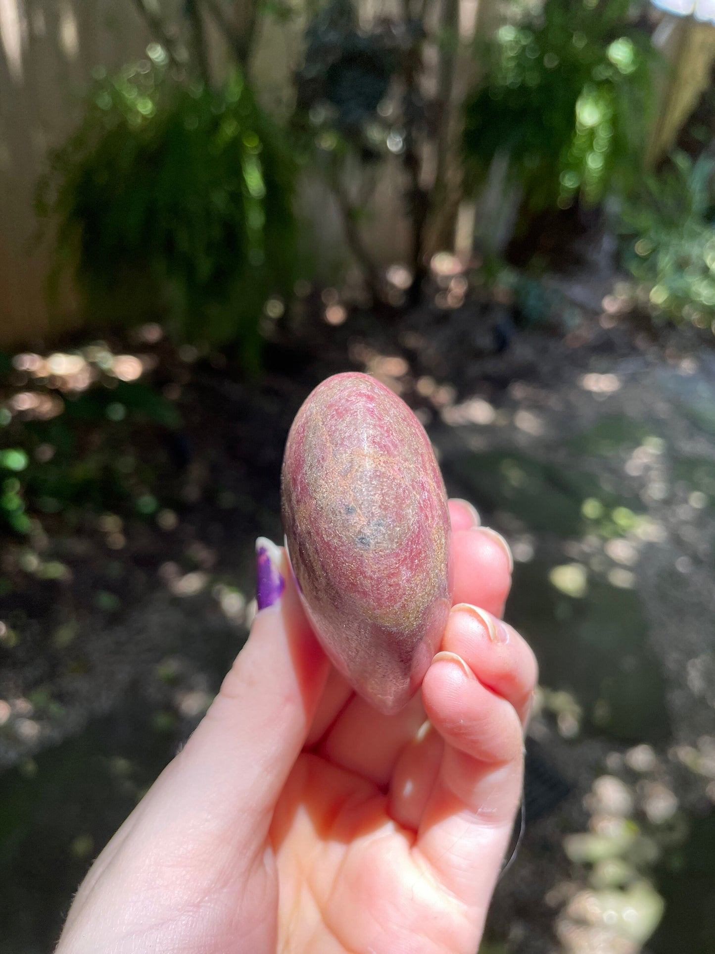 Beautiful Small Polished Heart Stone Rhodonite Specimen 183.5g From Madagascar Mineral Crystal