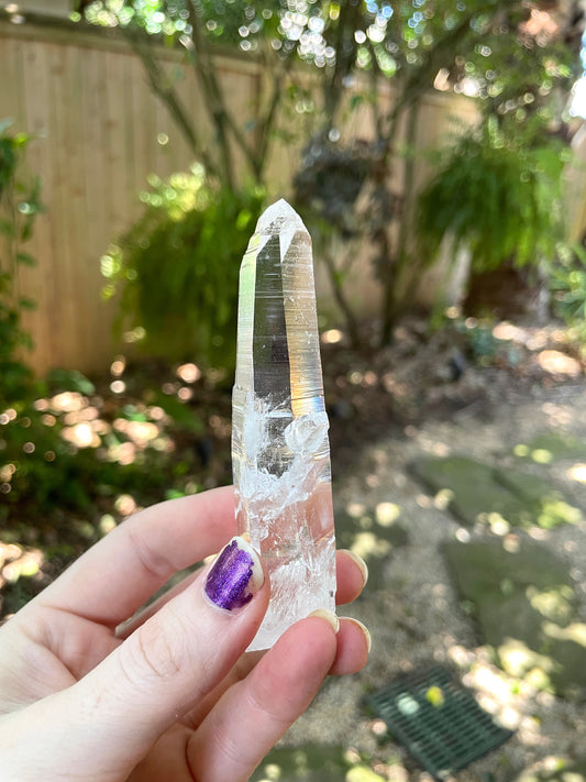 Stunning Columbian Lemurian Optical Quartz Point Specimen 62.7g Mineral Crystal