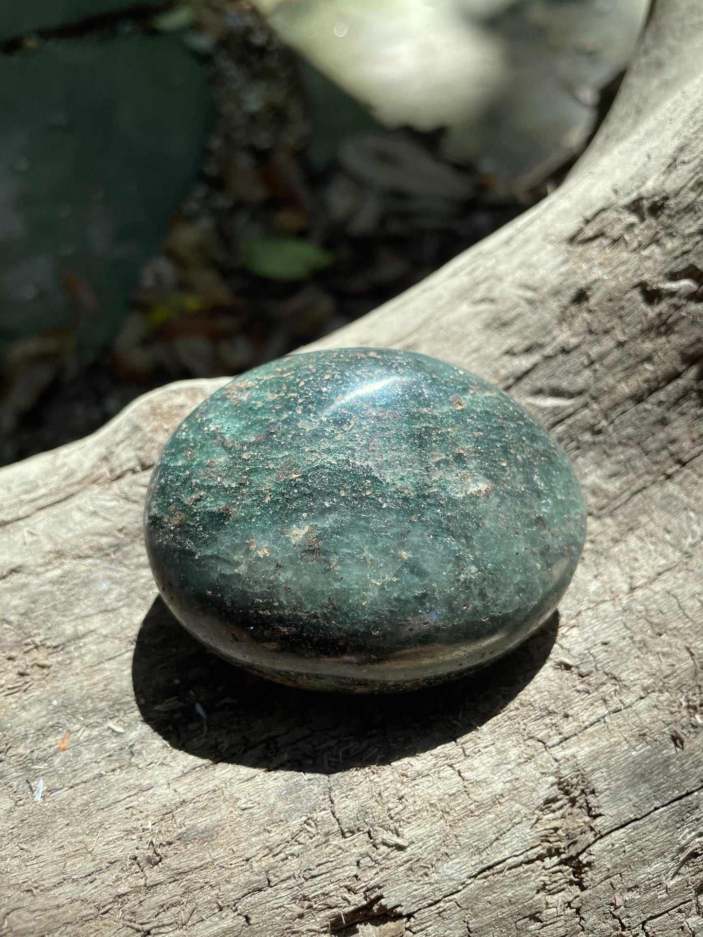 Deep Green Fuchsite palm stone 150.7g Specimen From Madagascar Crystals Minerals