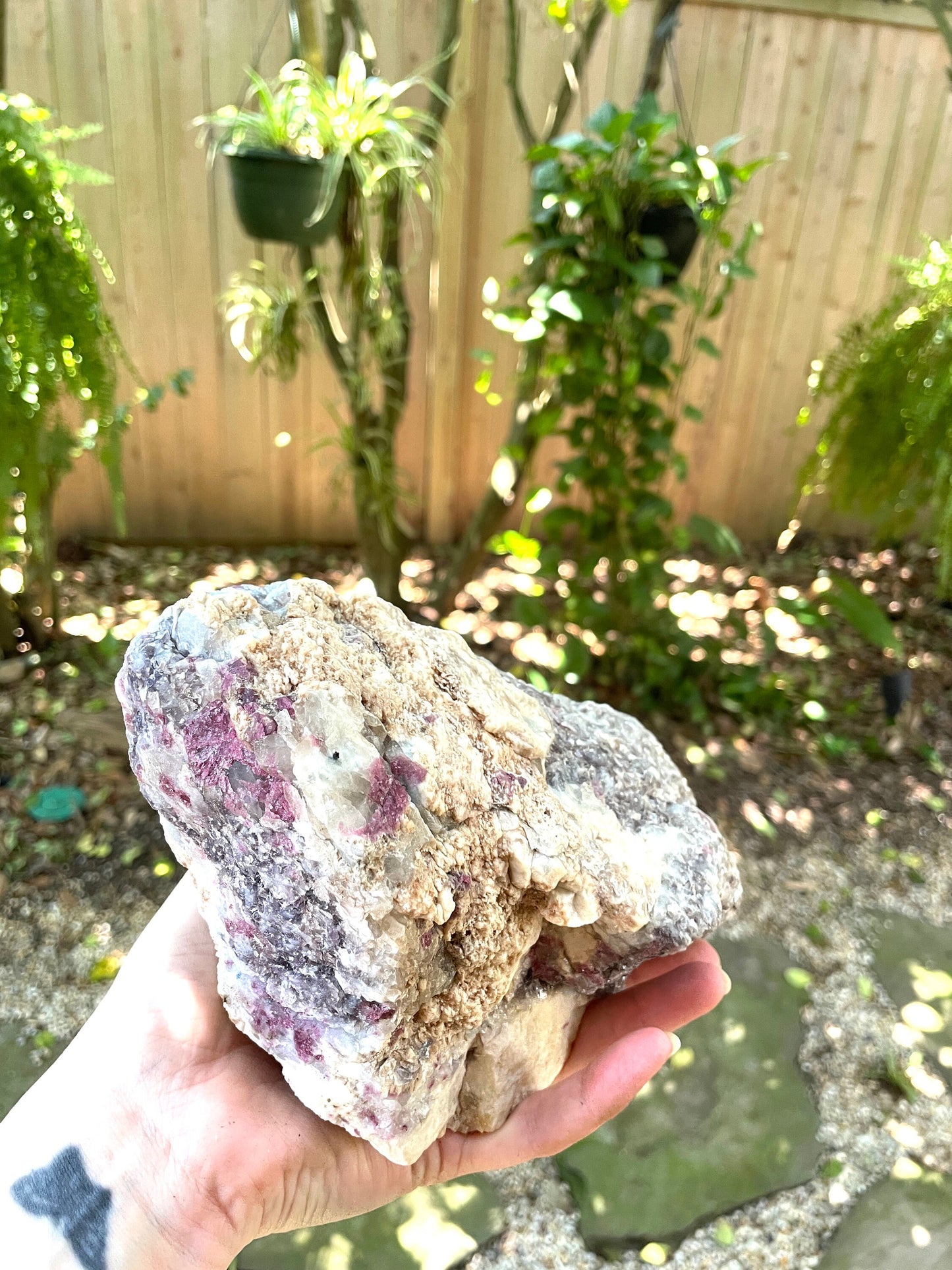 Beautiful Lepidolite with Quartz, Feldspar and Rubellite Tourmaline Specimen 2094g From Minas Gerais Brazil