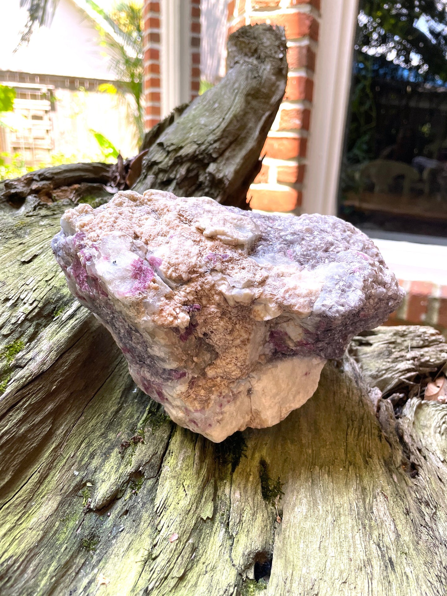 Beautiful Lepidolite with Quartz, Feldspar and Rubellite Tourmaline Specimen 2094g From Minas Gerais Brazil