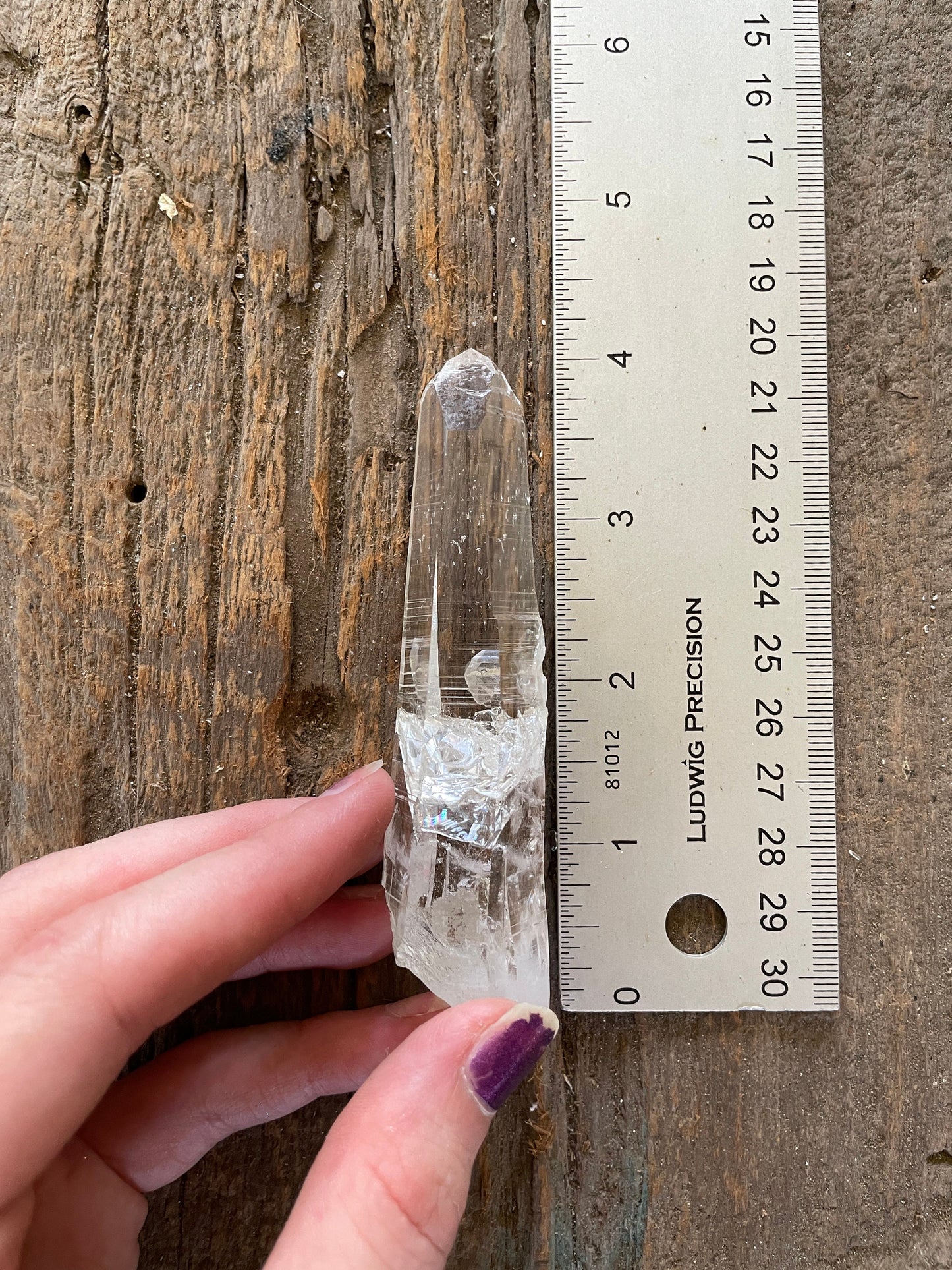 Stunning Columbian Lemurian Optical Quartz Point Specimen 62.7g Mineral Crystal