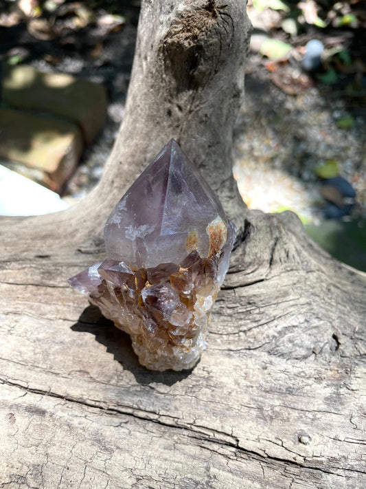 Chunky 166g Pale Amethyst Spirit Quartz Point with Iron Specimen Mineral Crystal From South Africa