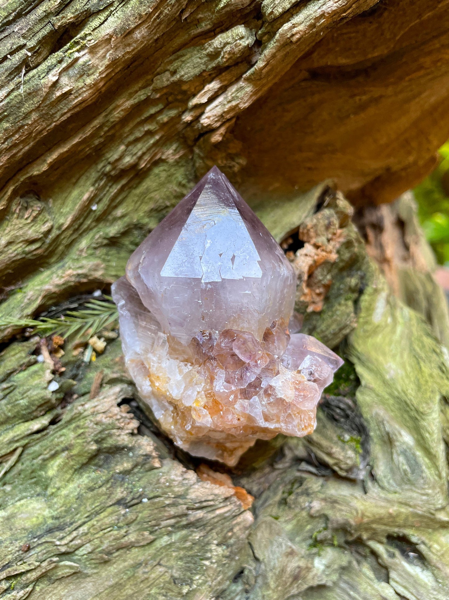 Chunky 166g Pale Amethyst Spirit Quartz Point with Iron Specimen Mineral Crystal From South Africa