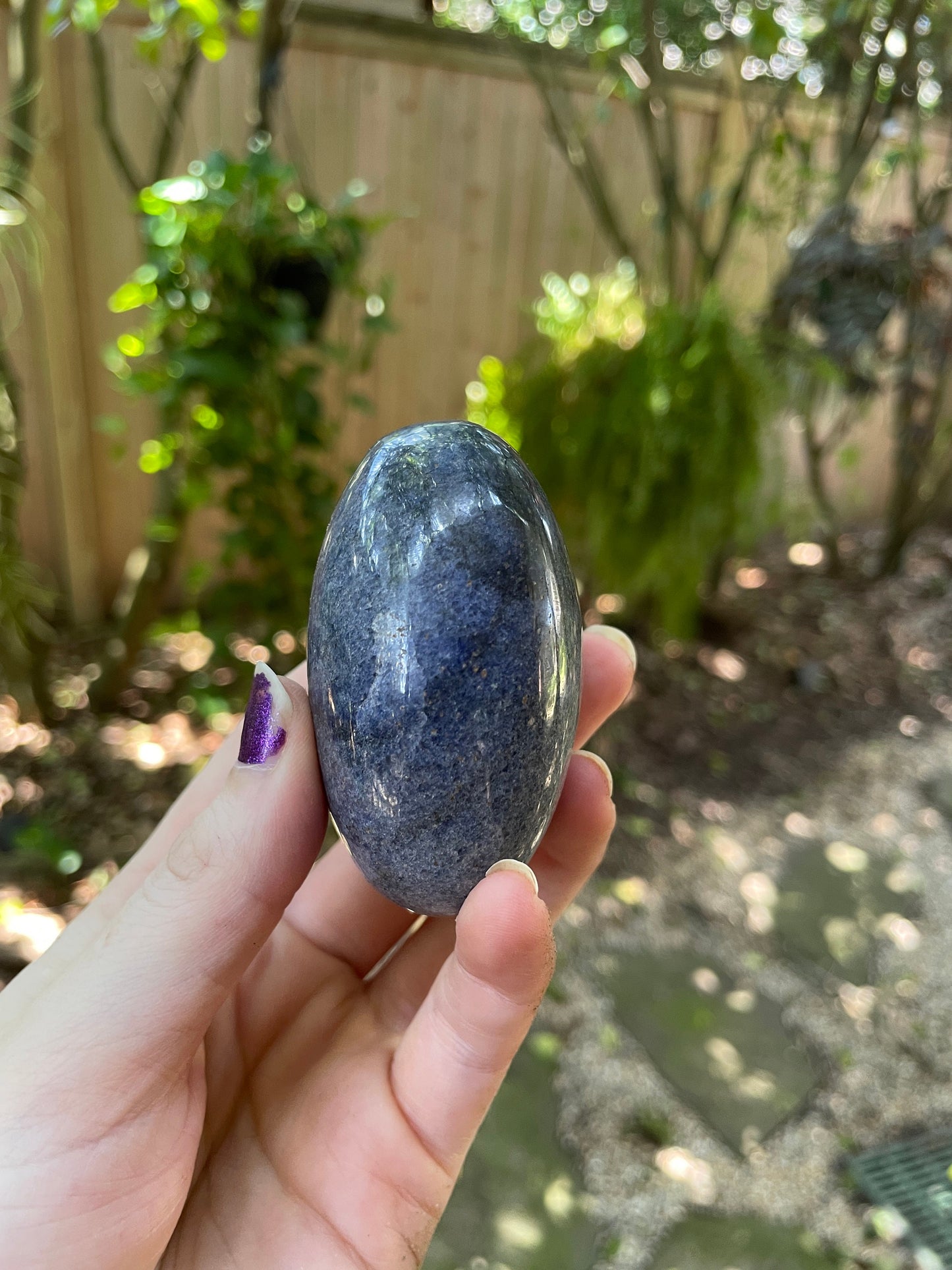 Blue Lazulite Palm Stone From Madagascar 194.8g Specimen Mineral Crystal