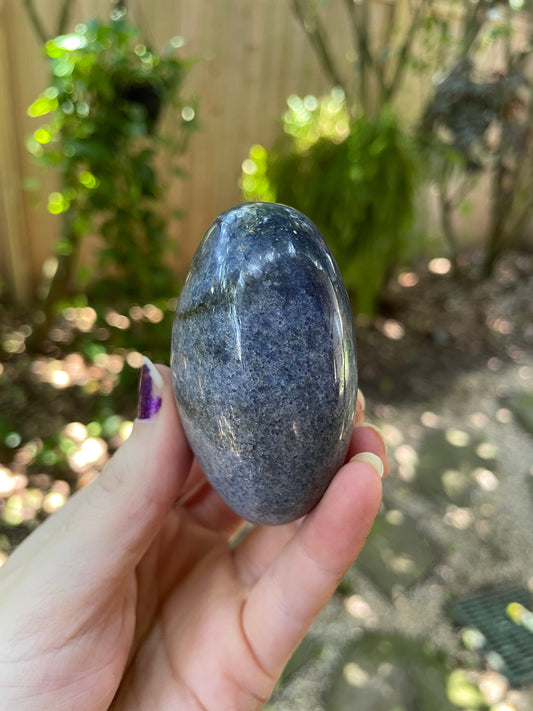 Blue Lazulite Palm Stone From Madagascar 194.8g Specimen Mineral Crystal